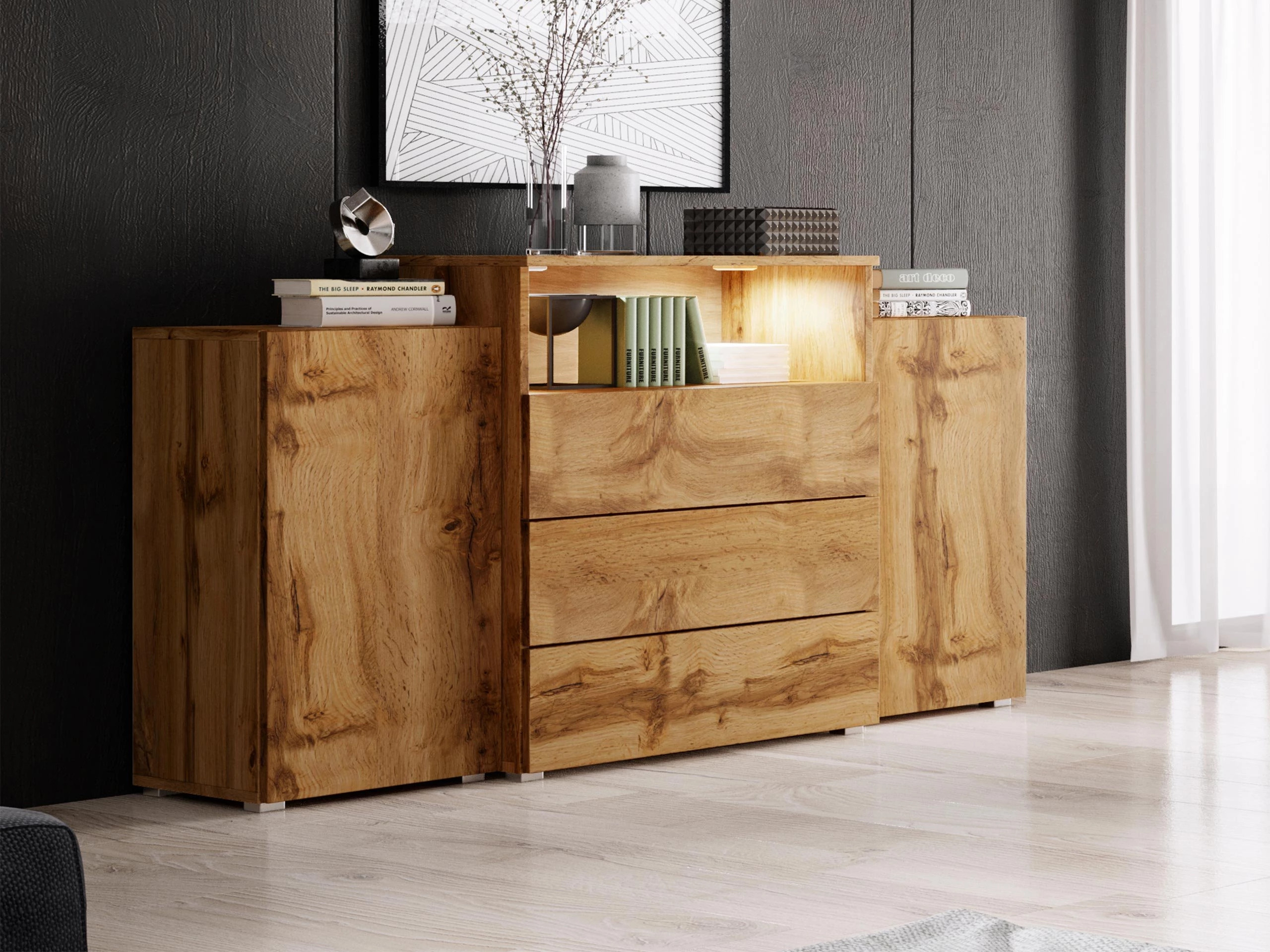 Cómoda Sarasota 127 (Roble wotan)