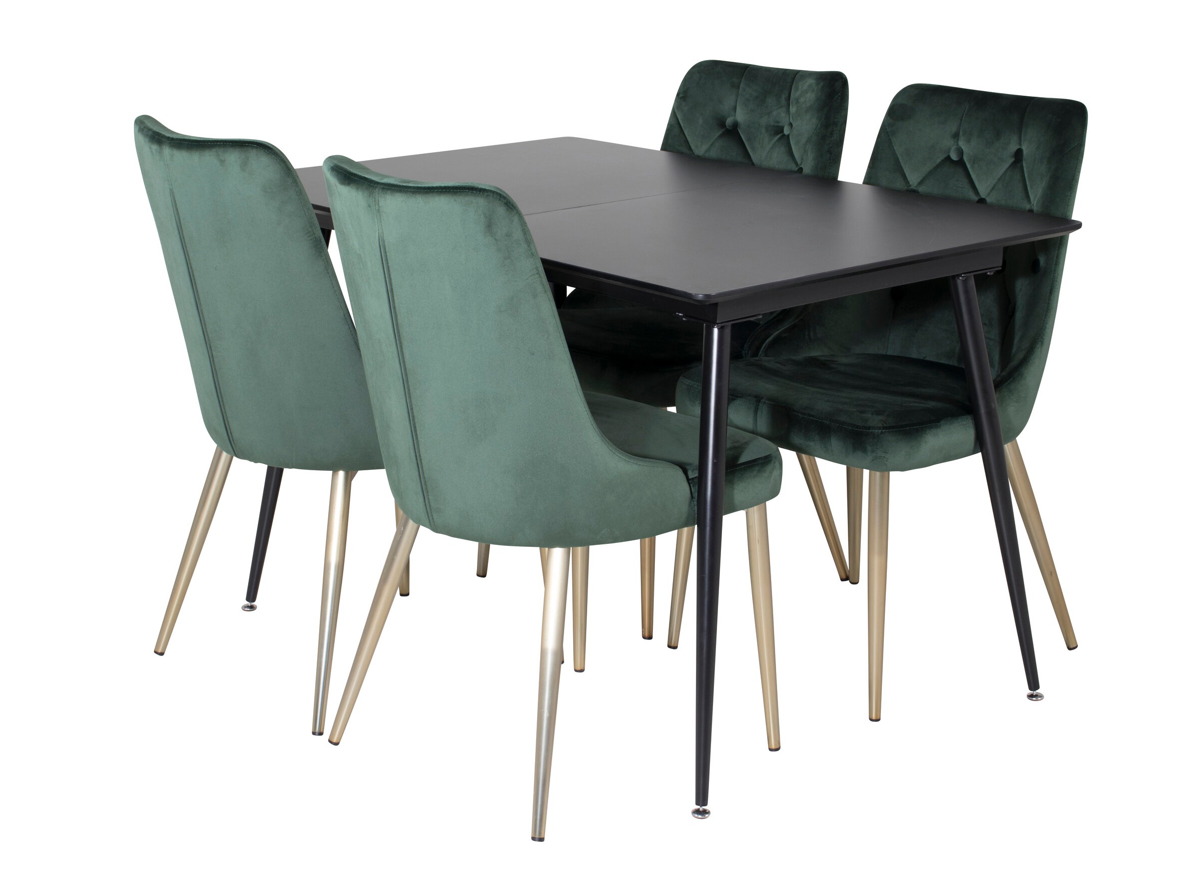 Conjunto de mesas y sillas para comedor Dallas 1522 (Verde + Dorado)
