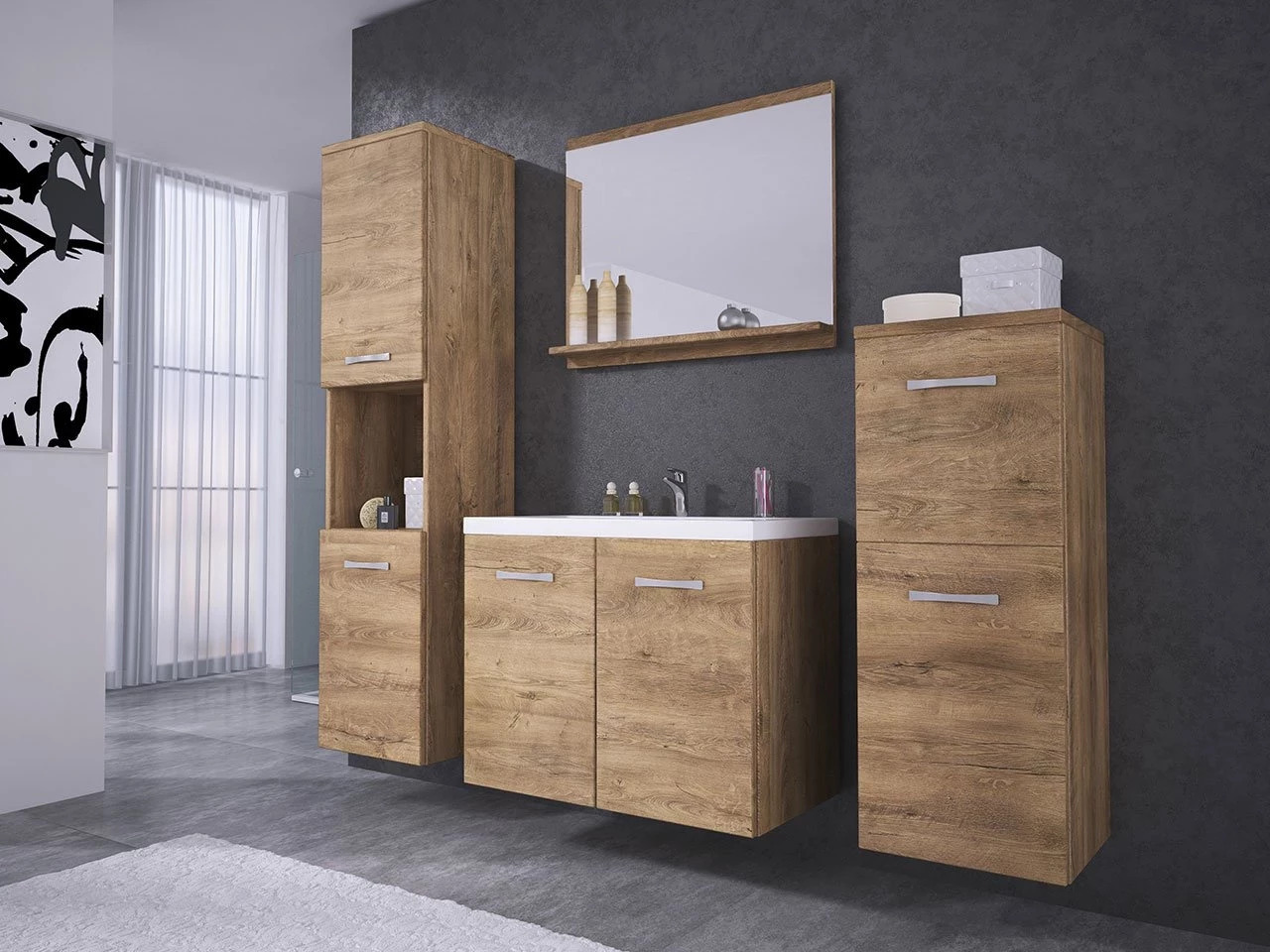 Conjunto de mueble de baño Sarasota 108 (Roble de lefkada)