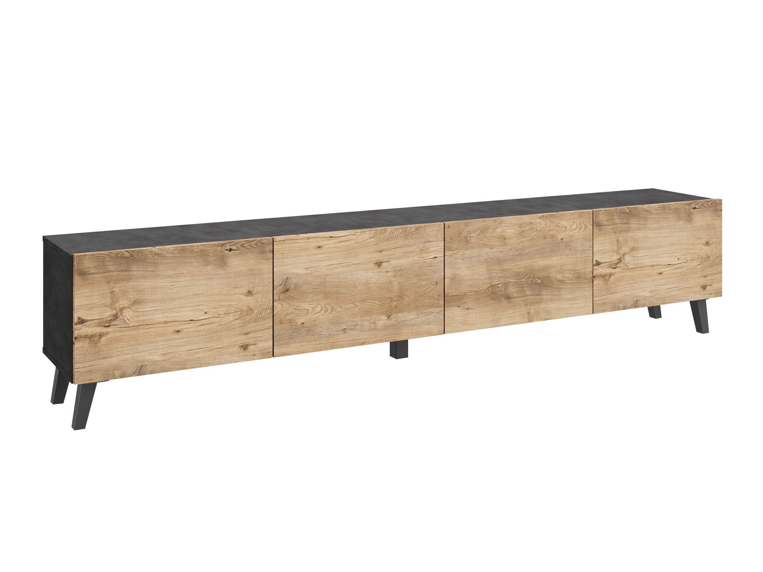 Mueble TV Levtive 101 (Madera gris + Castaña)