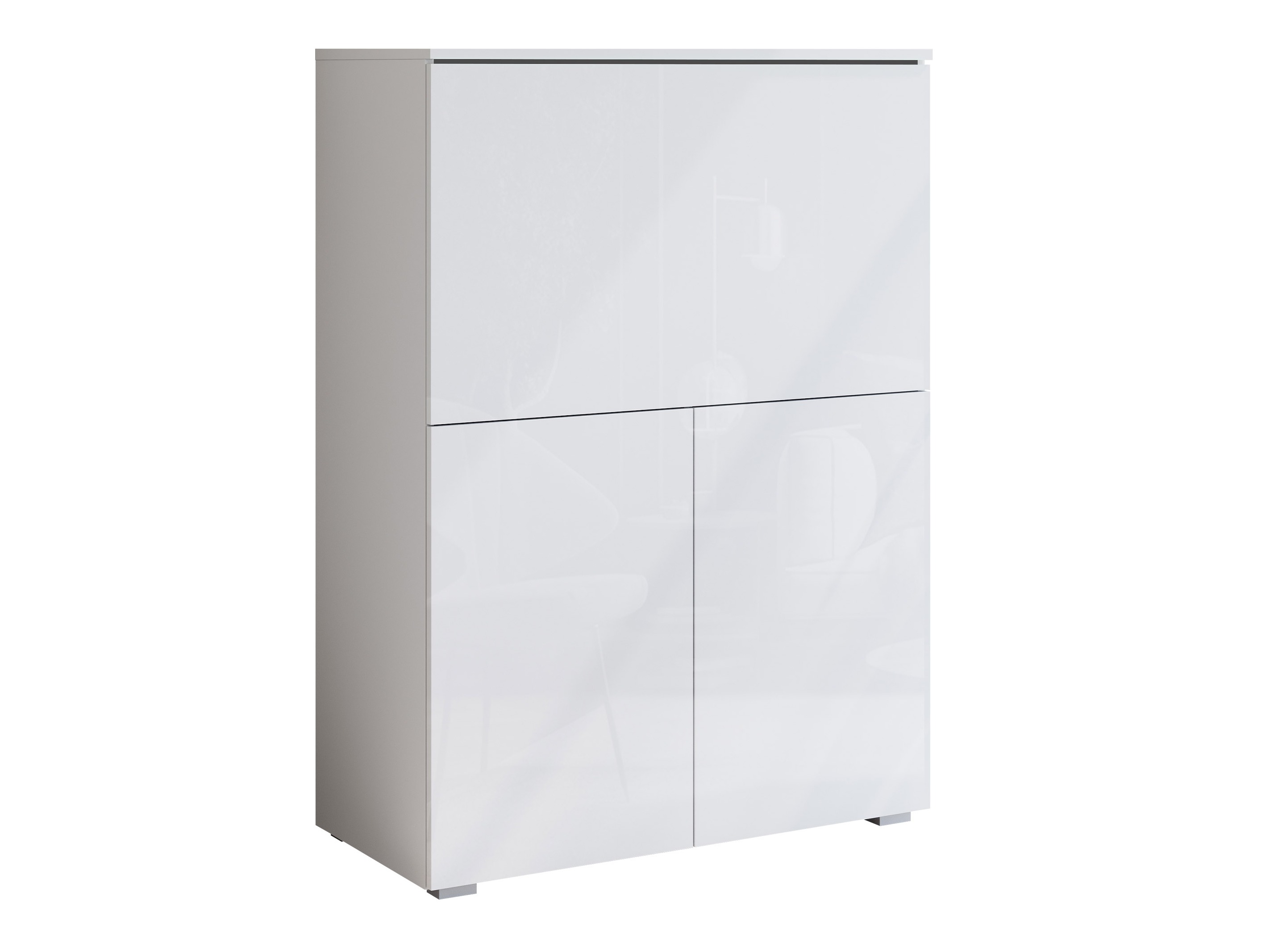 Aparador Mirfivo 107 (Blanco + Blanco brillante)