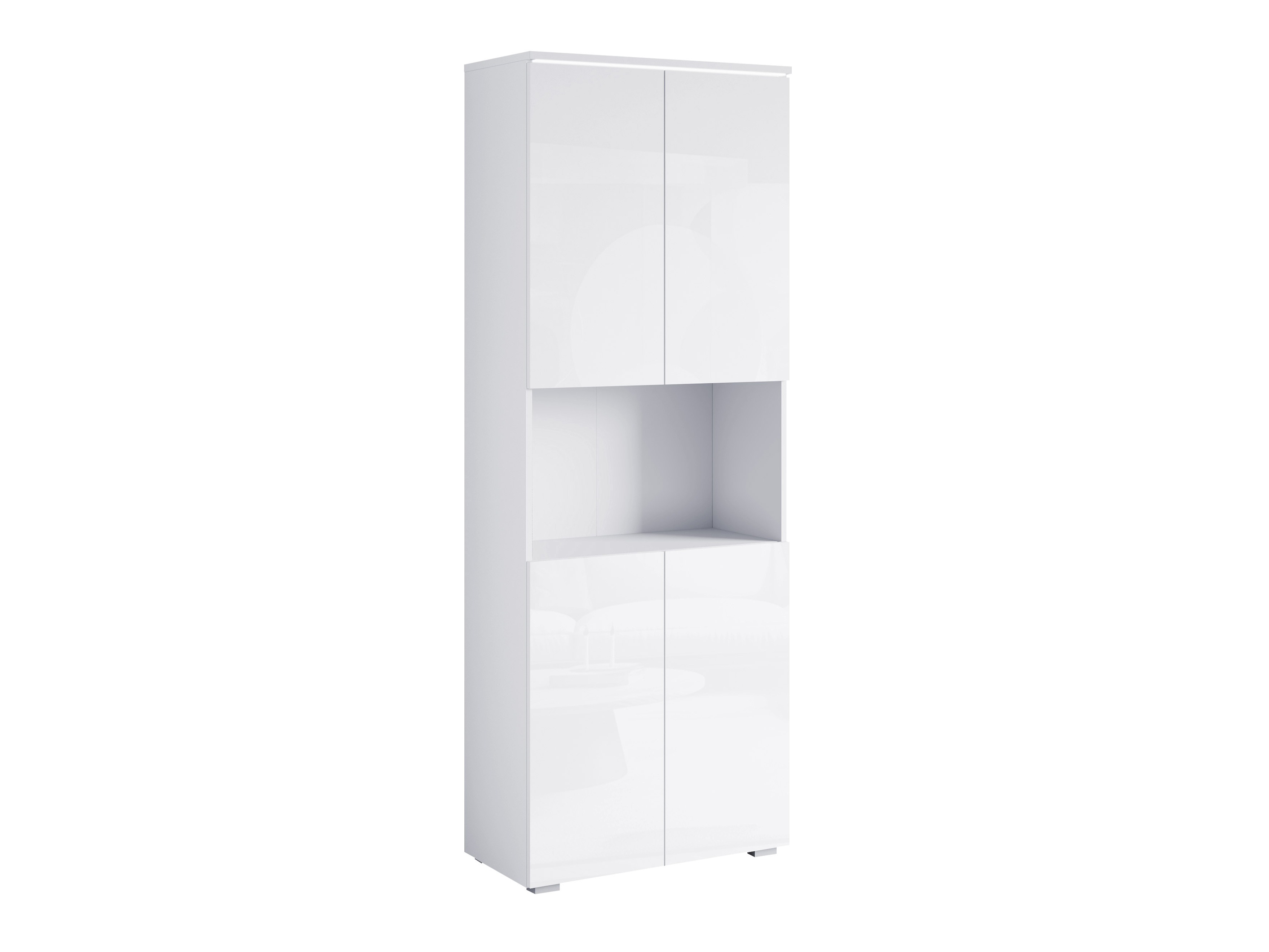 Estantería Mirfivo 106 (Blanco + Blanco brillante)