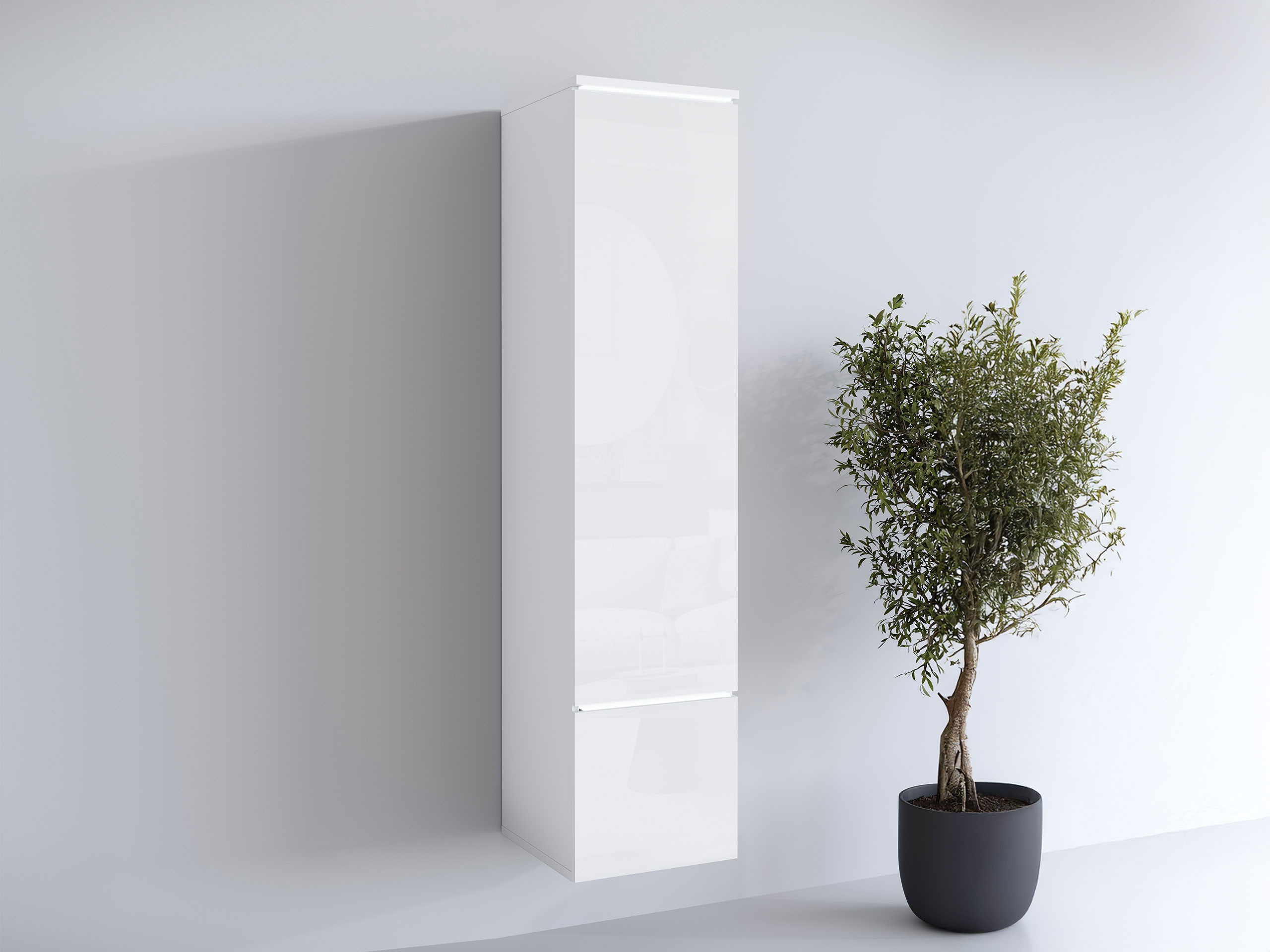 Estantería Mirfivo 108 (Blanco + Blanco brillante)