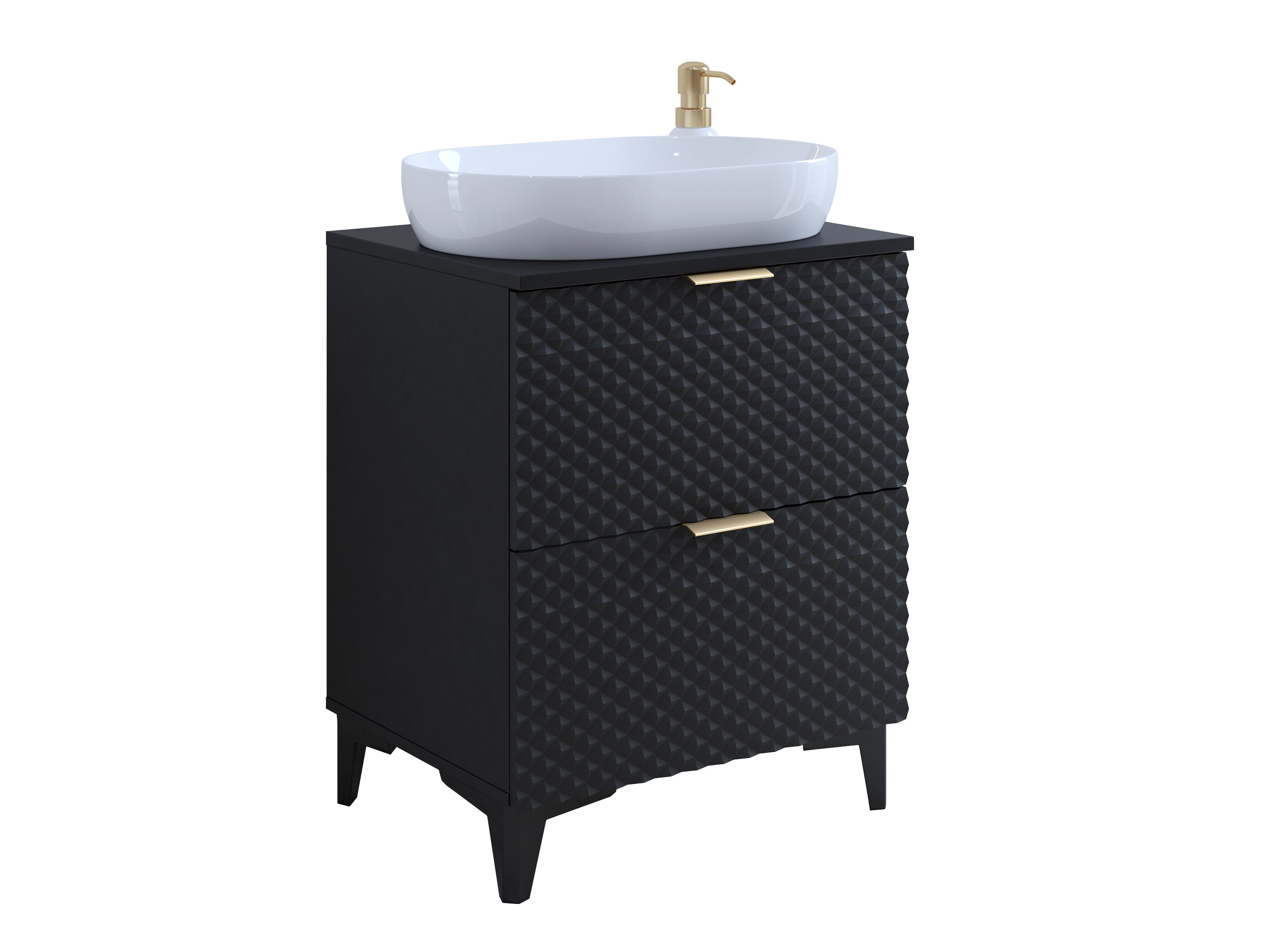 Armario de baño de pie para lavabo Liretu 101 (Negro)