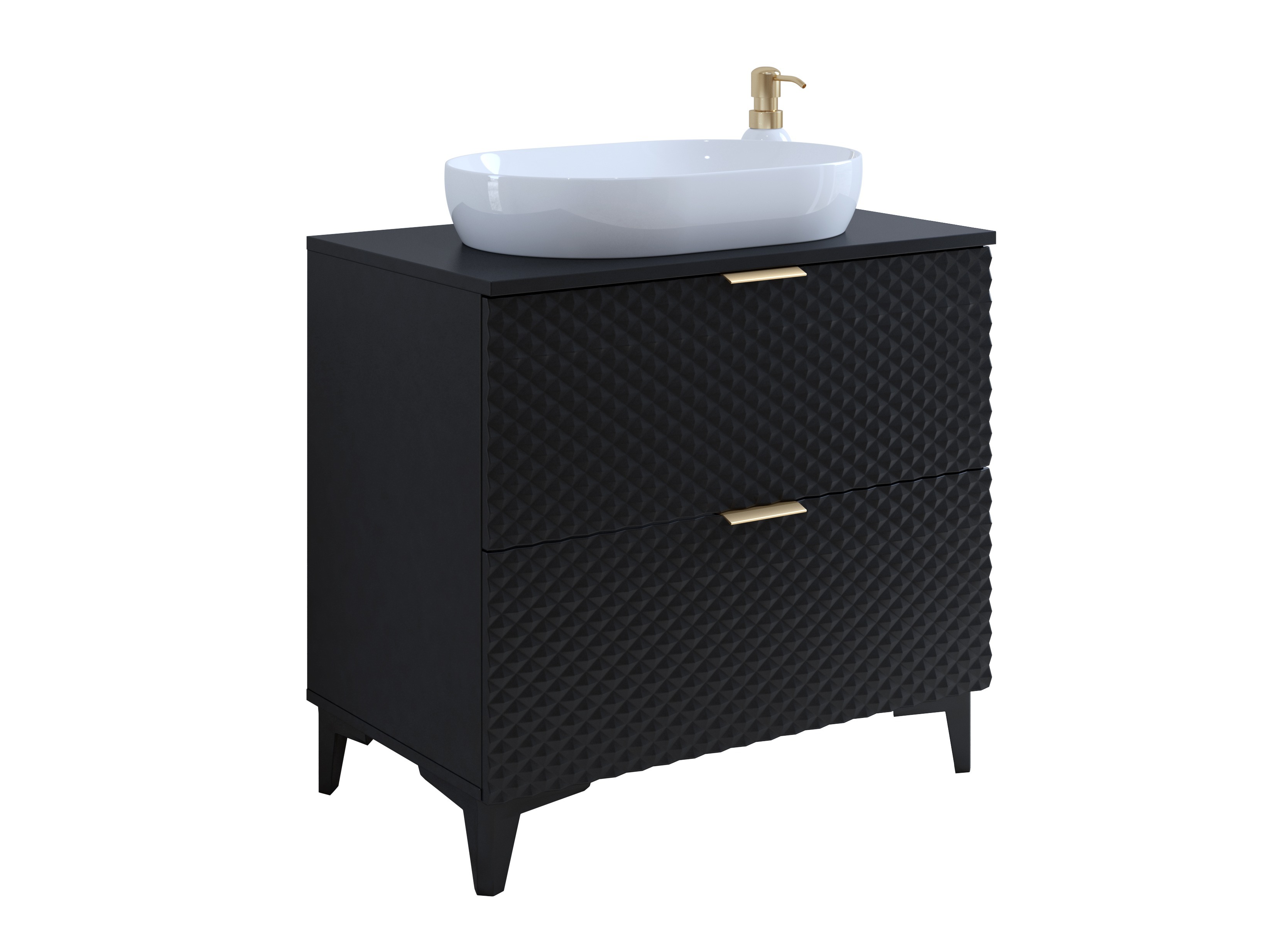 Armario de baño de pie para lavabo Liretu 102 (Negro)