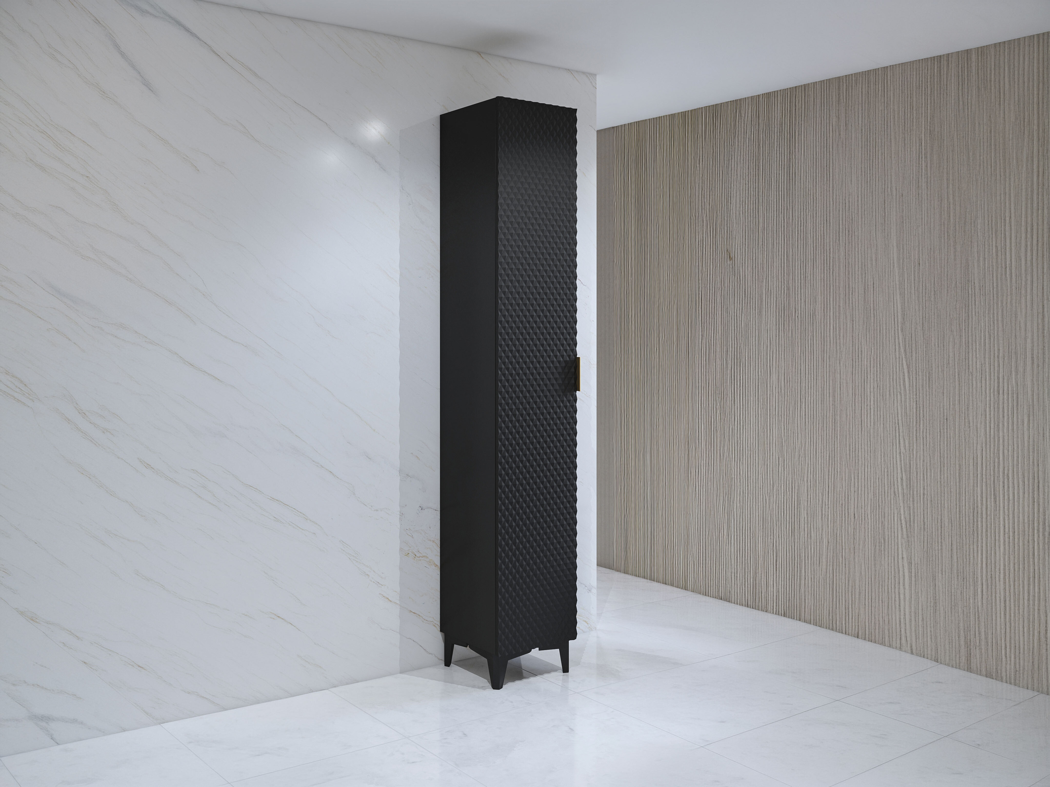 Armario de pie para baño Liretu 100 (Negro)
