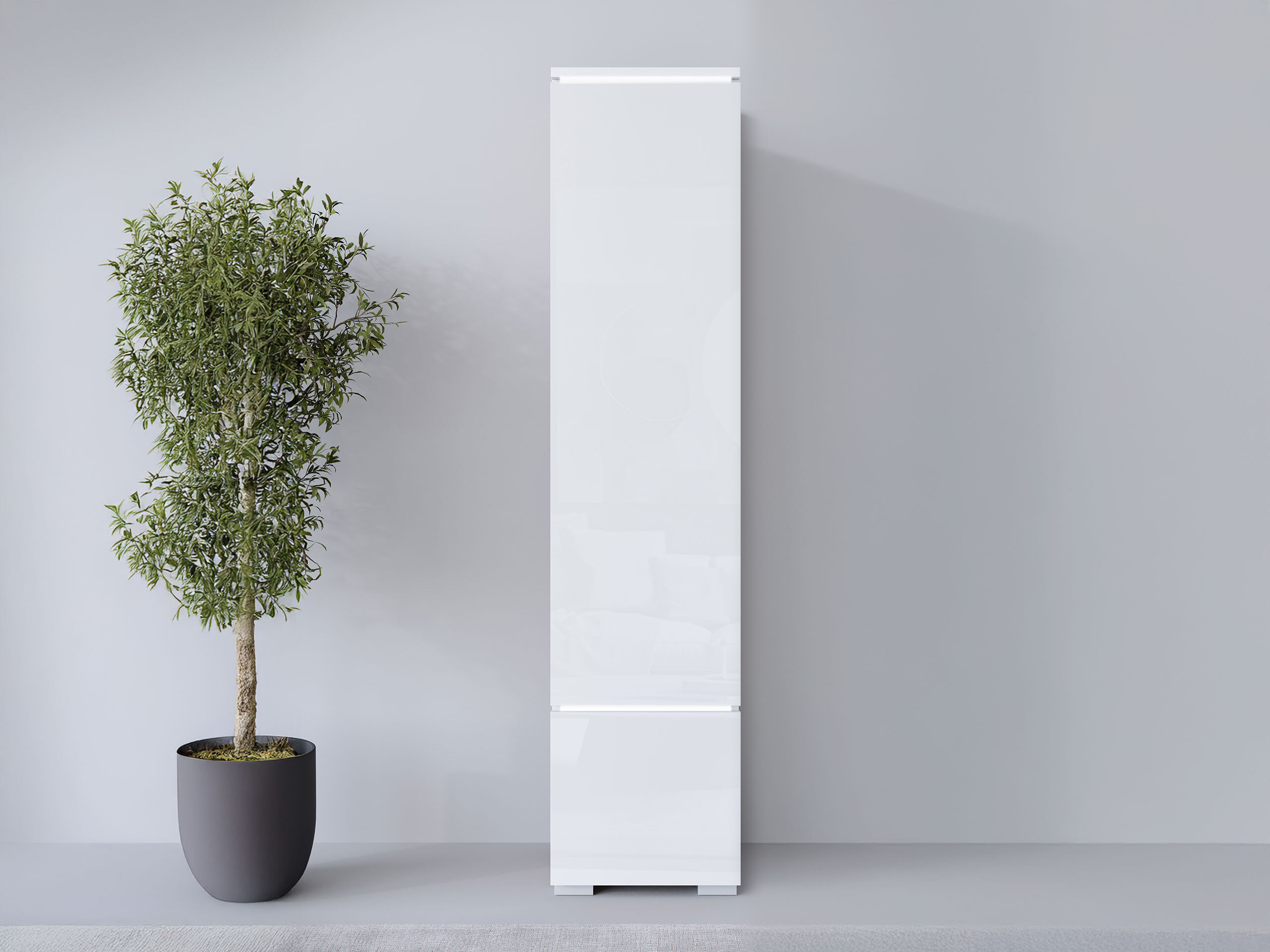 Estantería Mirfivo 108 (Blanco + Blanco brillante)