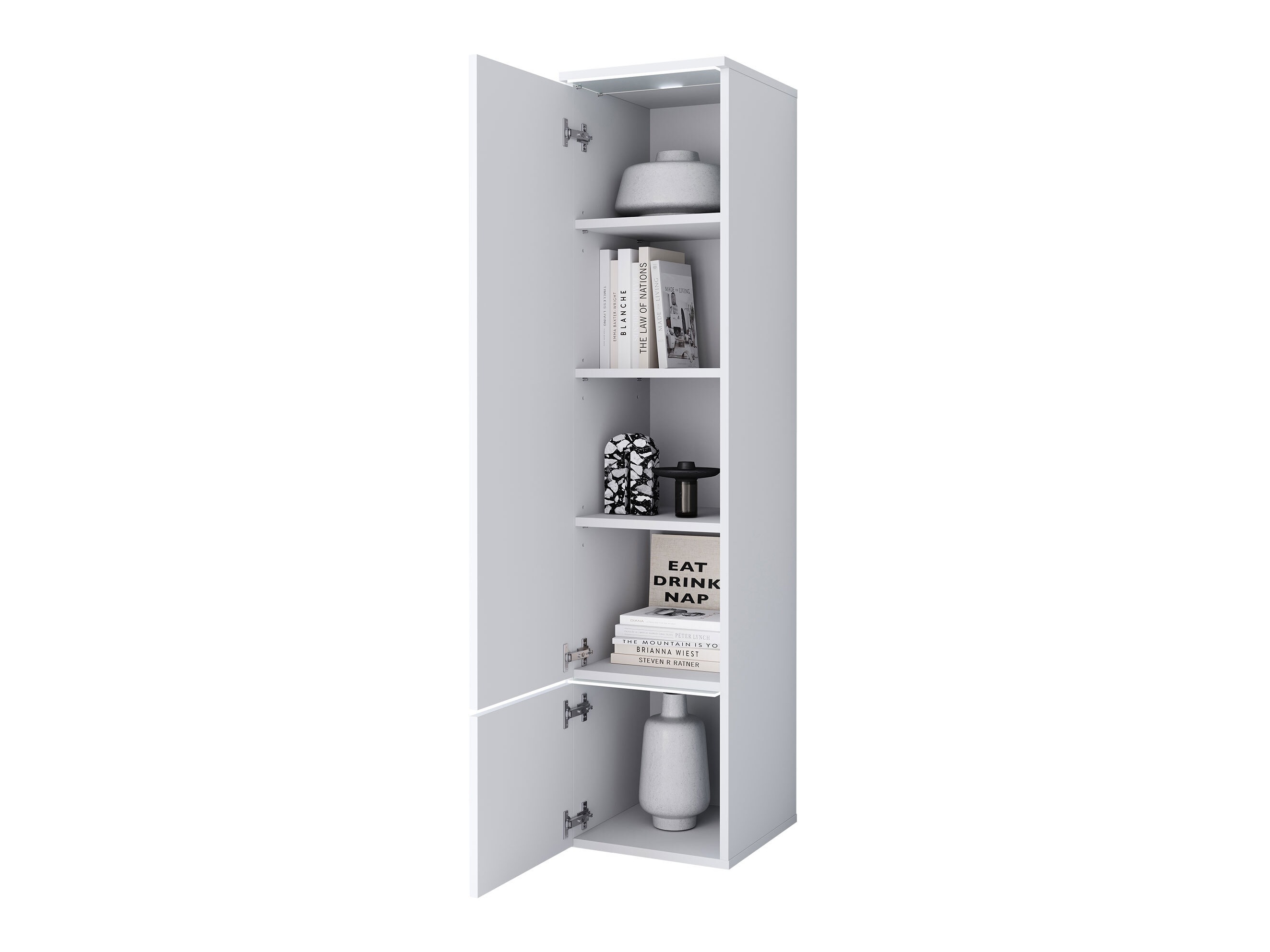 Estantería Mirfivo 108 (Blanco + Blanco brillante)
