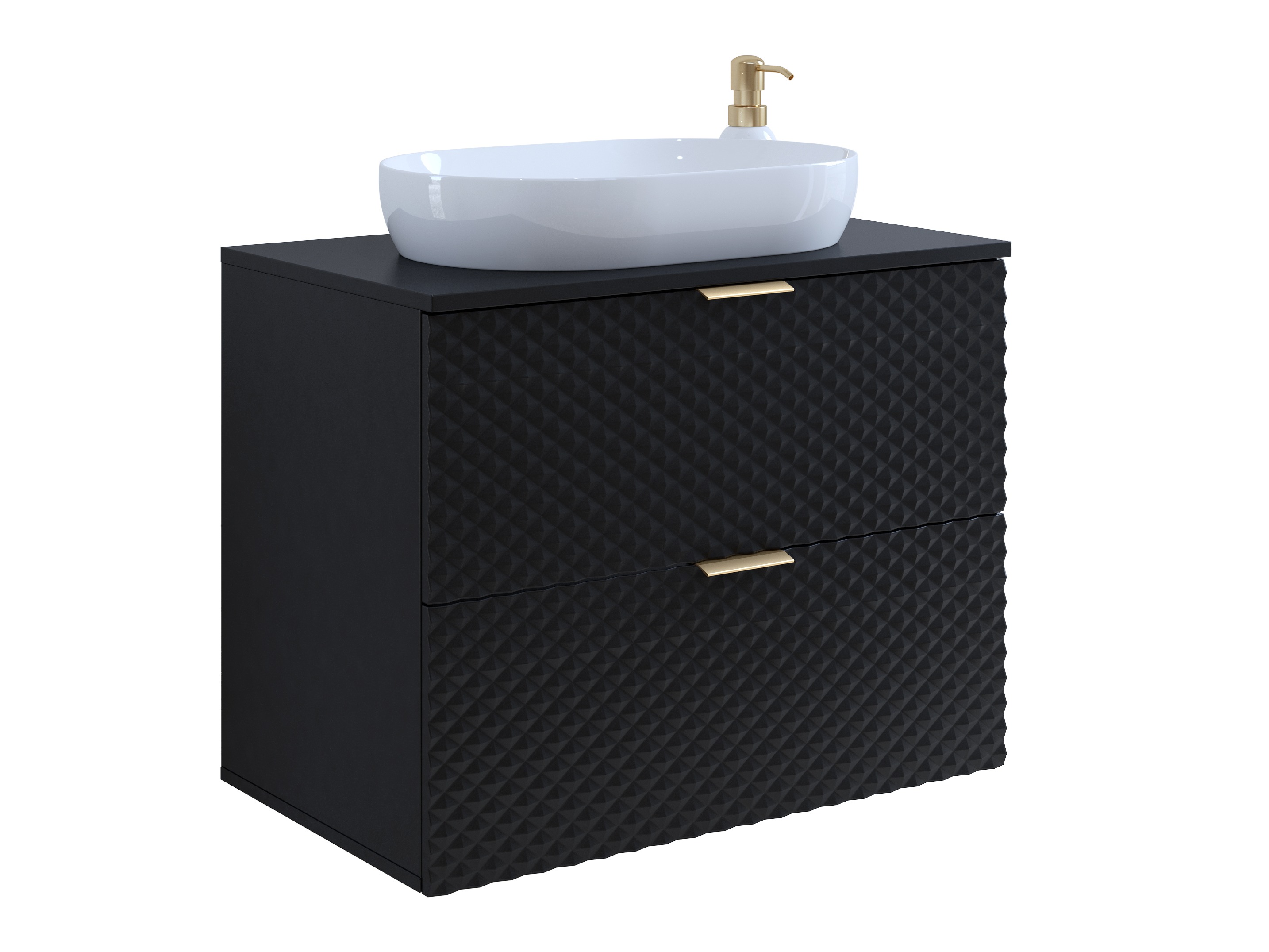 Armario de baño colgante para lavabo Liretu 107 (Negro)