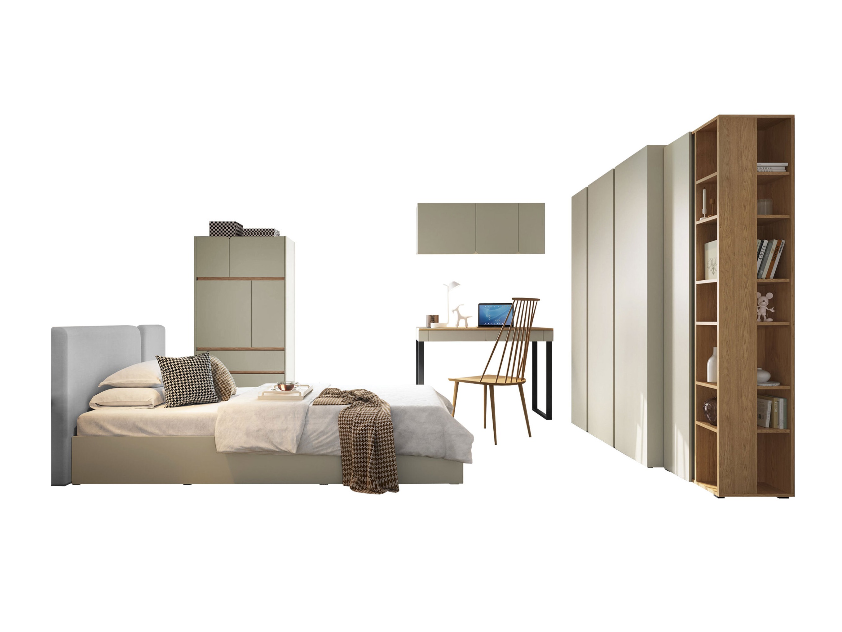 Conjunto de dormitorio Fiosono 113 (Eucalipto + Roble)