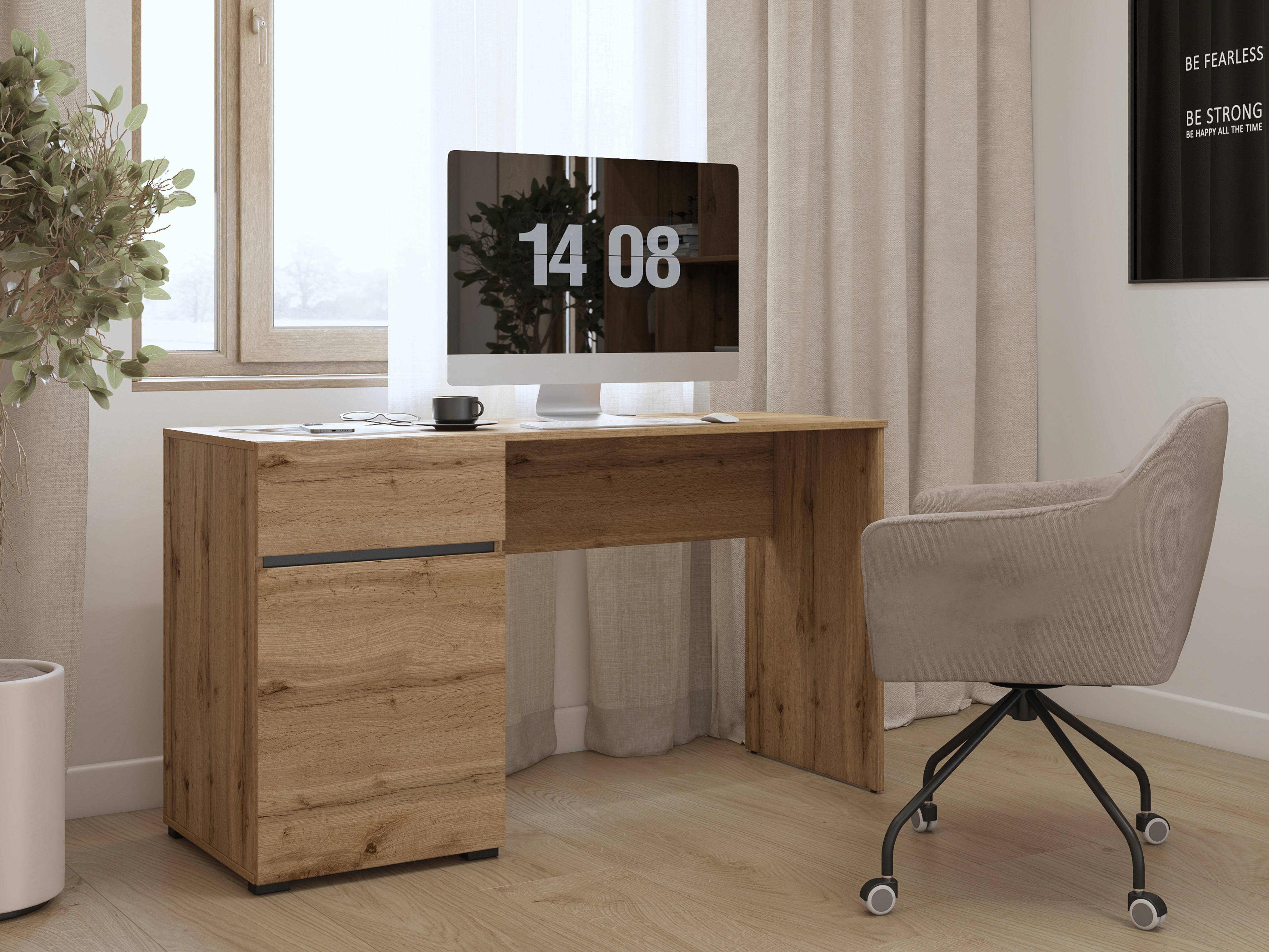Mesa de oficina Alfere 125 (Roble wotan)