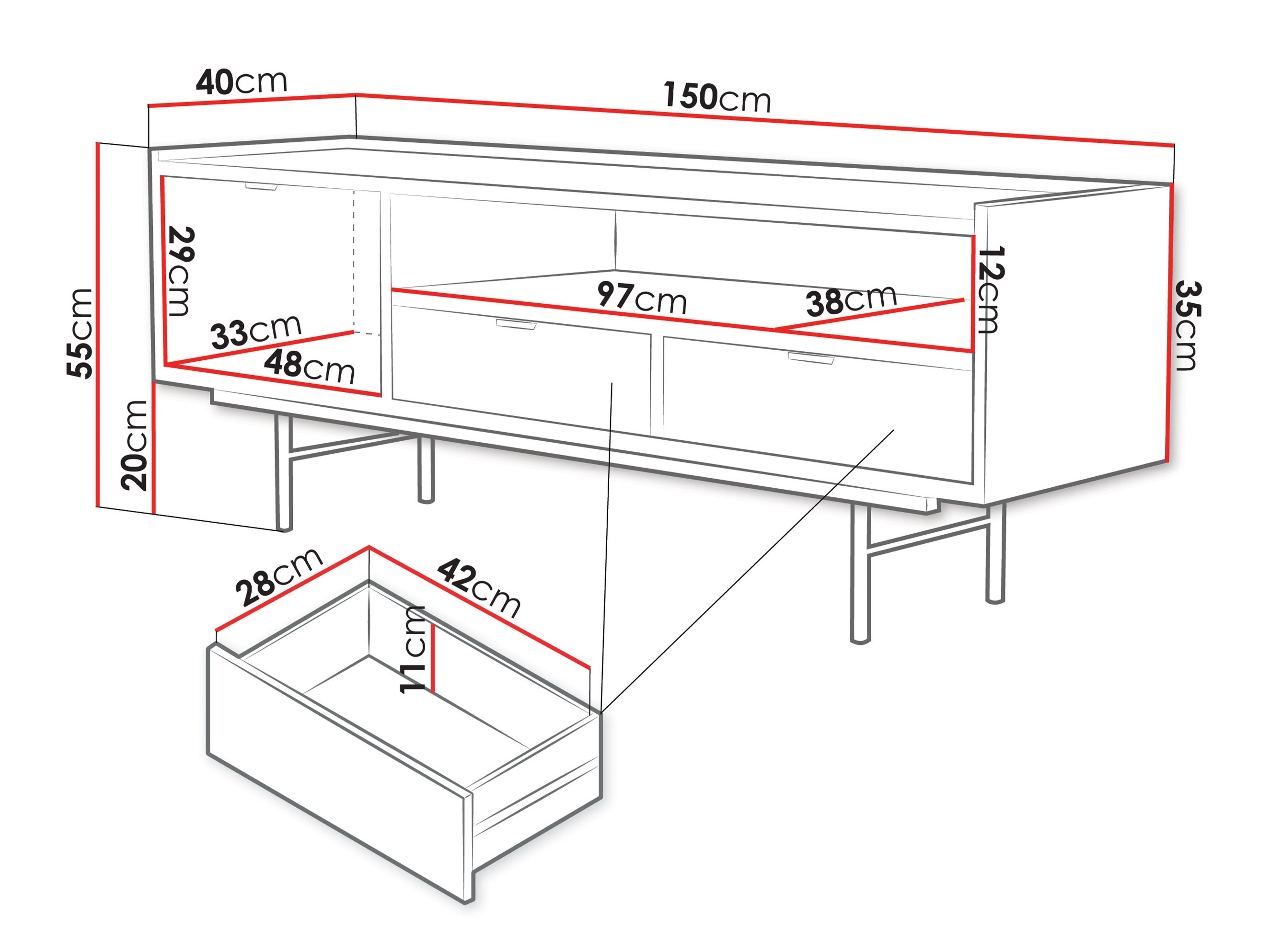Mueble TV Floelbe 104 (Roble)