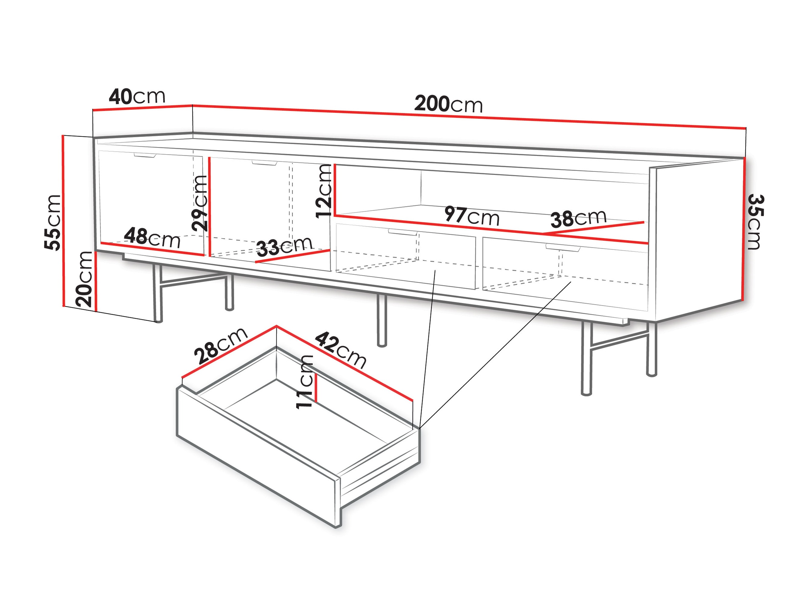 Mueble TV Floelbe 105 (Roble)