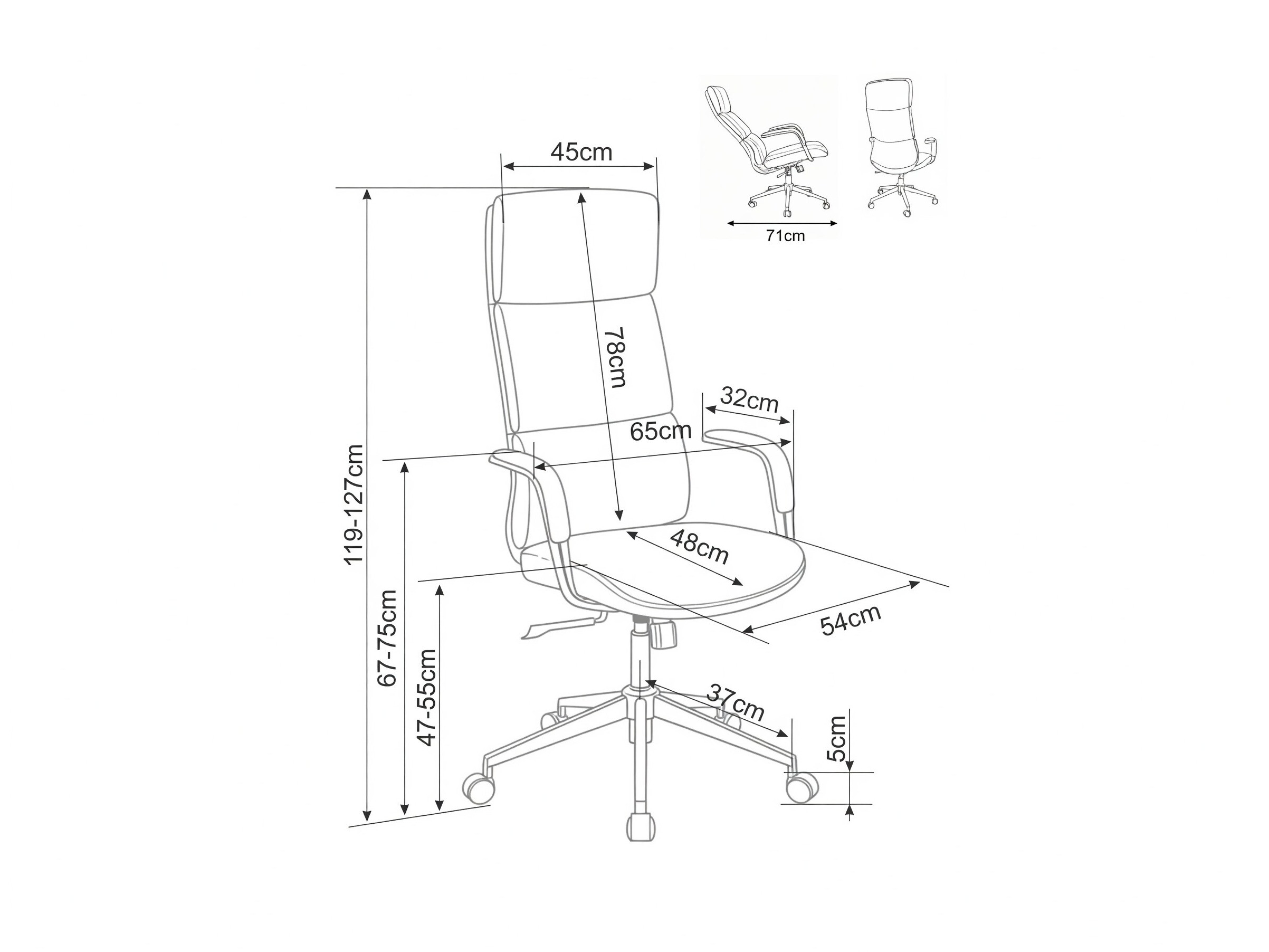 Silla de oficina Detroit 950 (Crema)
