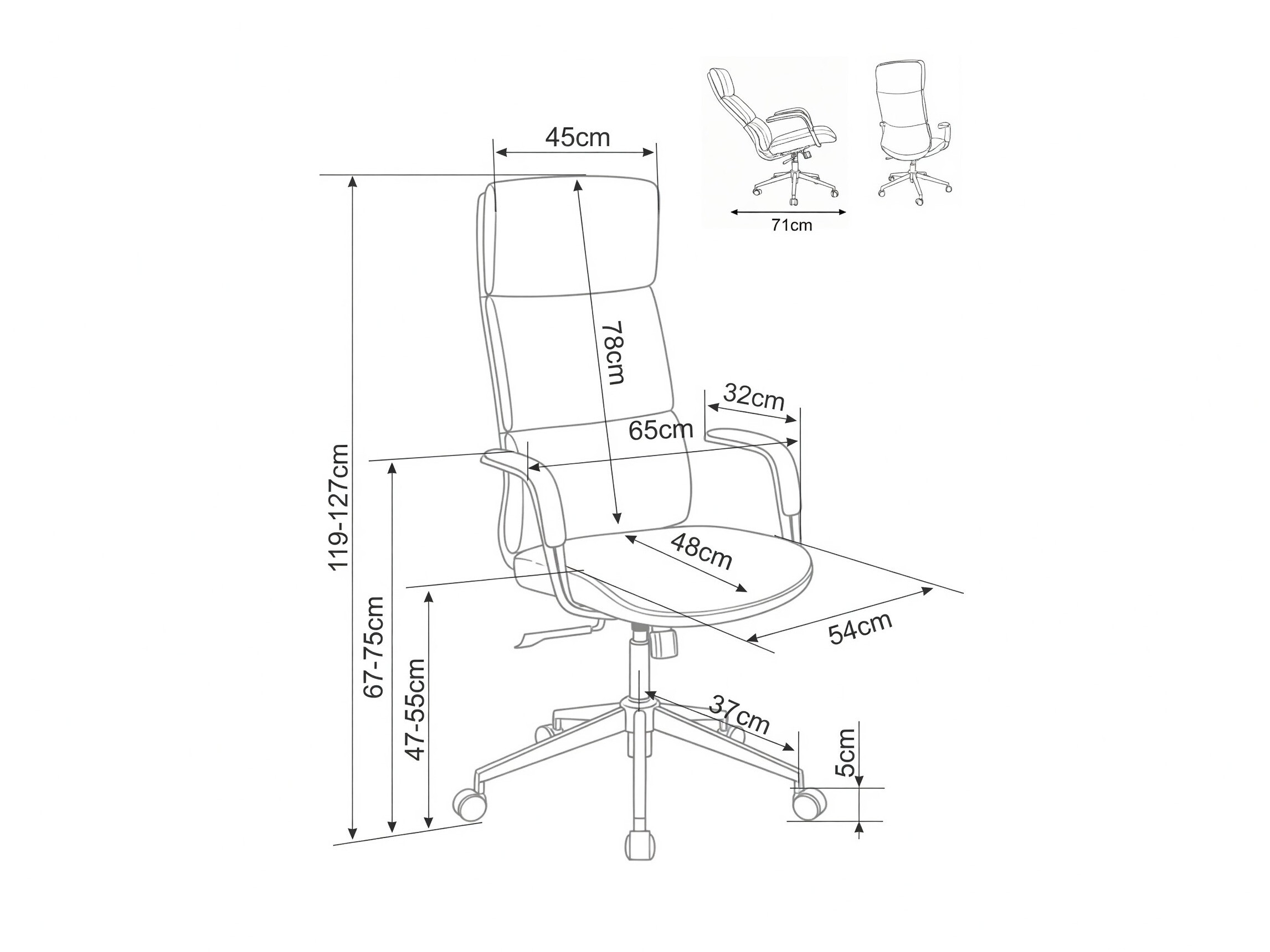 Silla de oficina Detroit 950 (Gris)