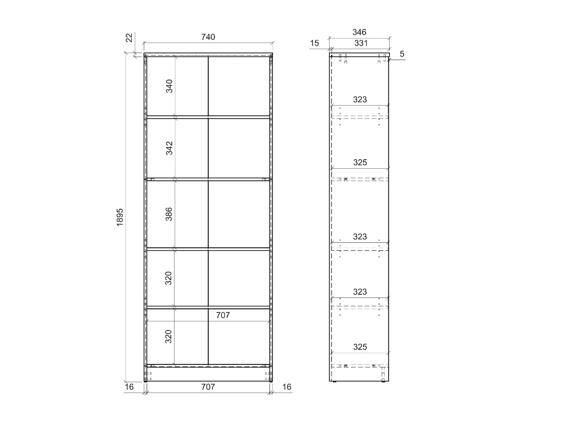 Estantería Fiofive 102 (Roble Artisan)