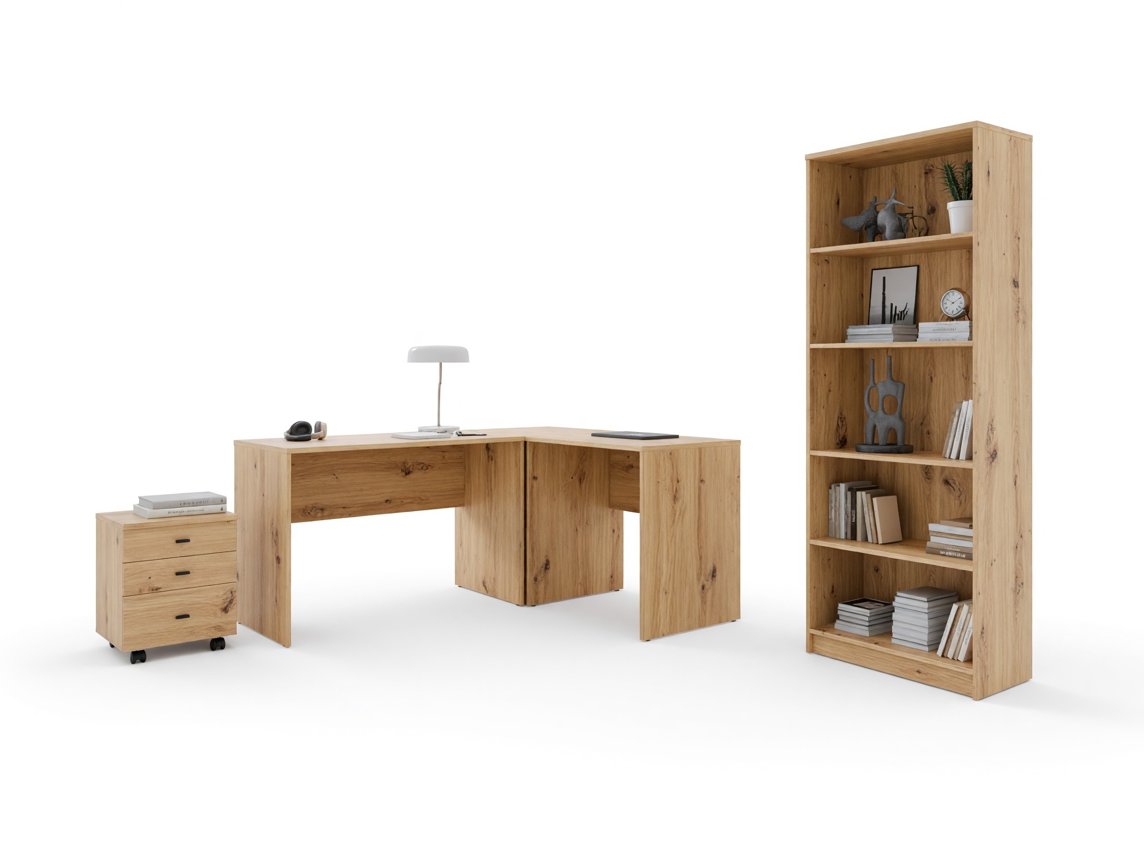 Conjunto para oficina en casa Fiofive 120 (Roble Artisan)