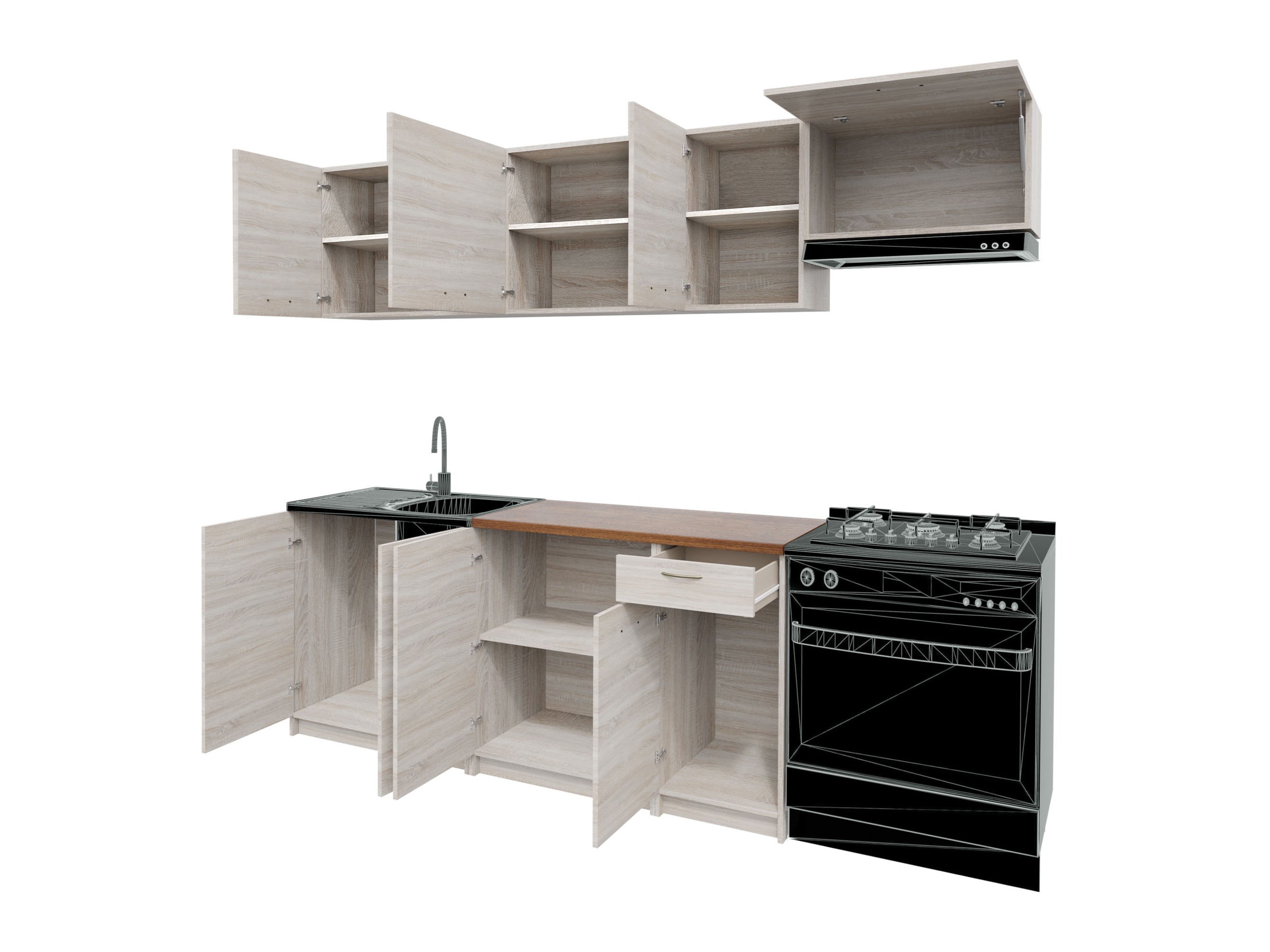 Conjunto de cocina Ota II (Cachemira + Negro)
