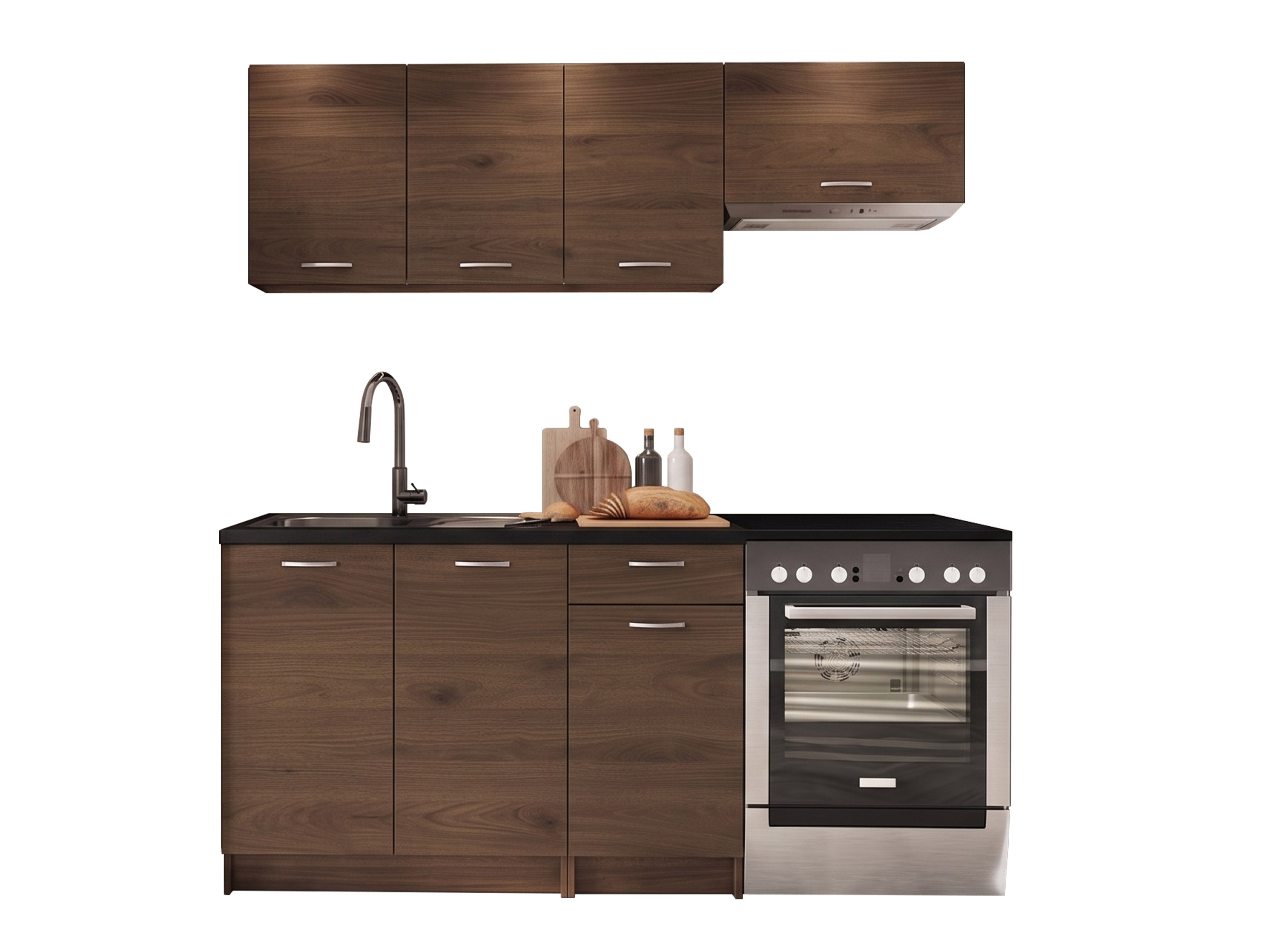 Conjunto de cocina Ota (Nogal + Negro)