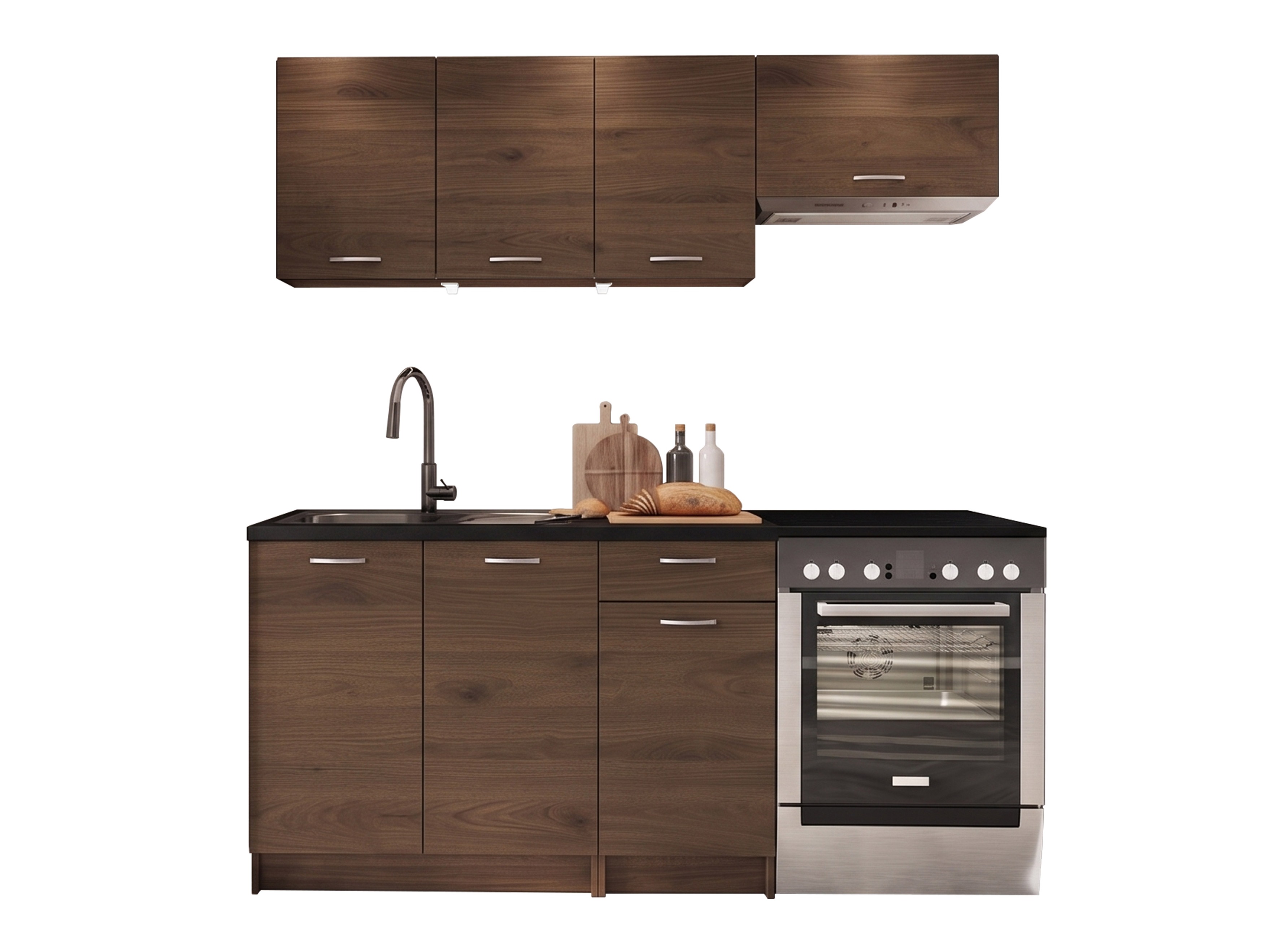 Conjunto de cocina Ota (Nogal + Negro)