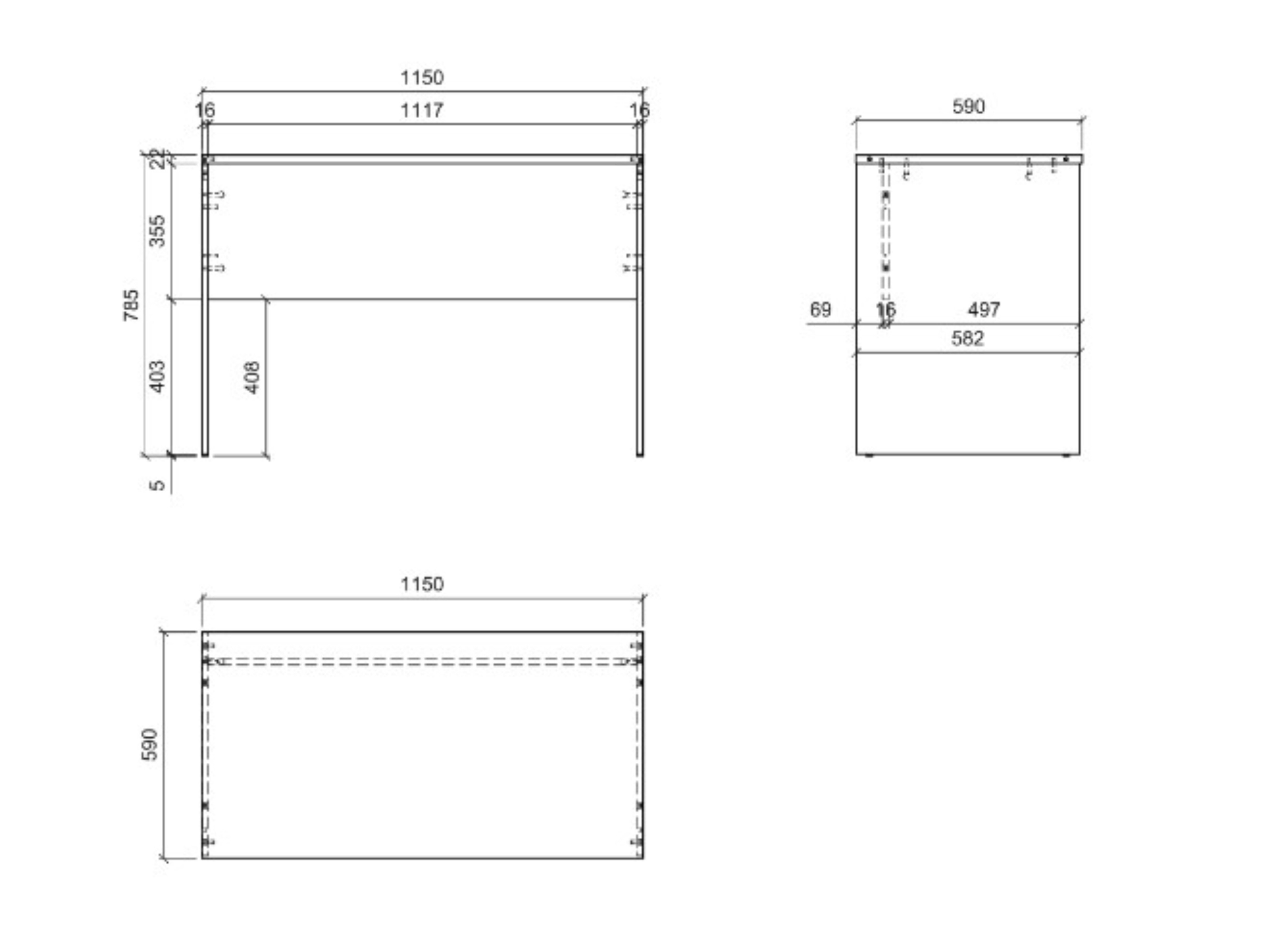 Mesa de oficina Fiofive 107 (Blanco)