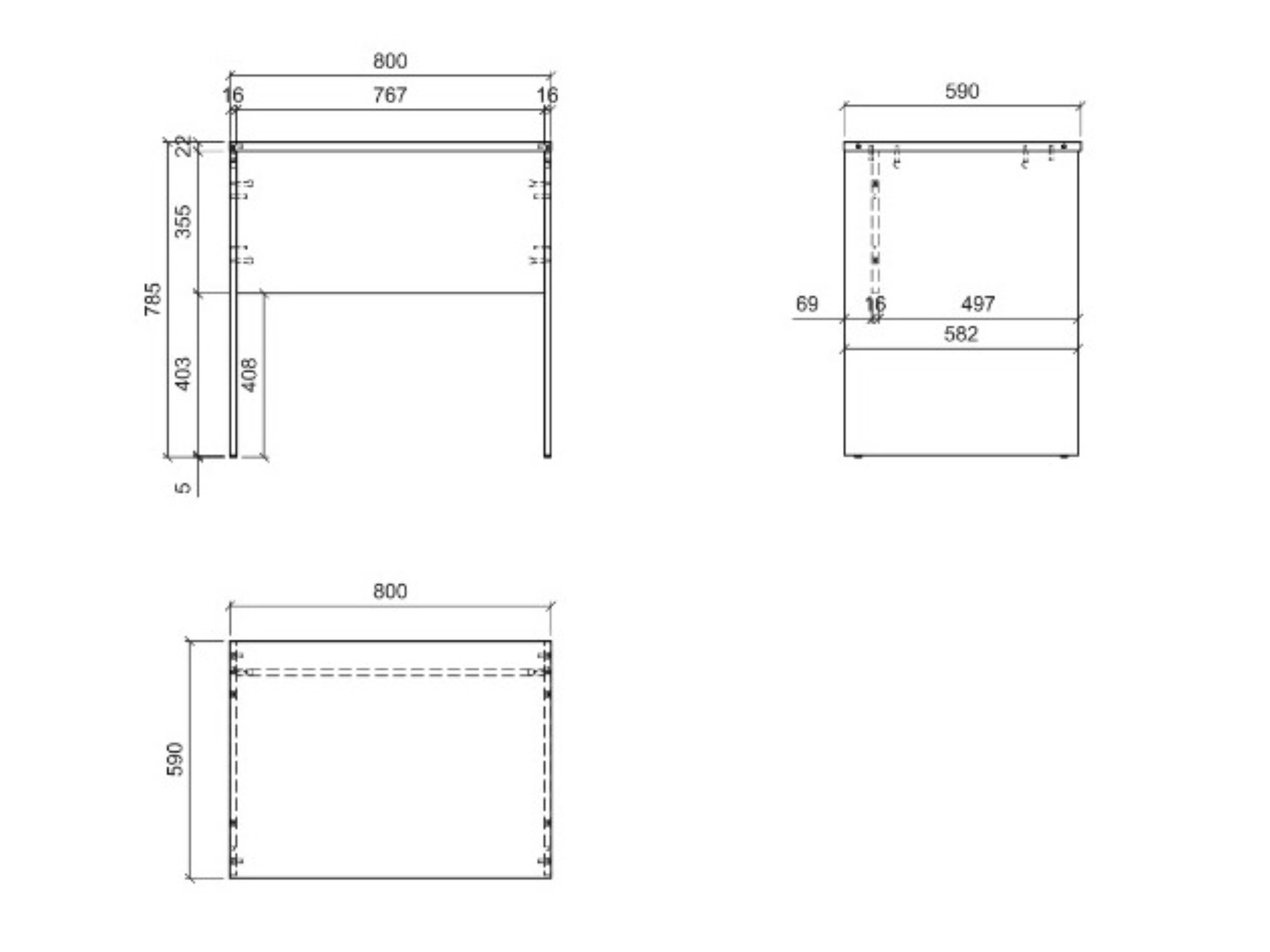 Mesa de oficina Fiofive 108 (Antracita)