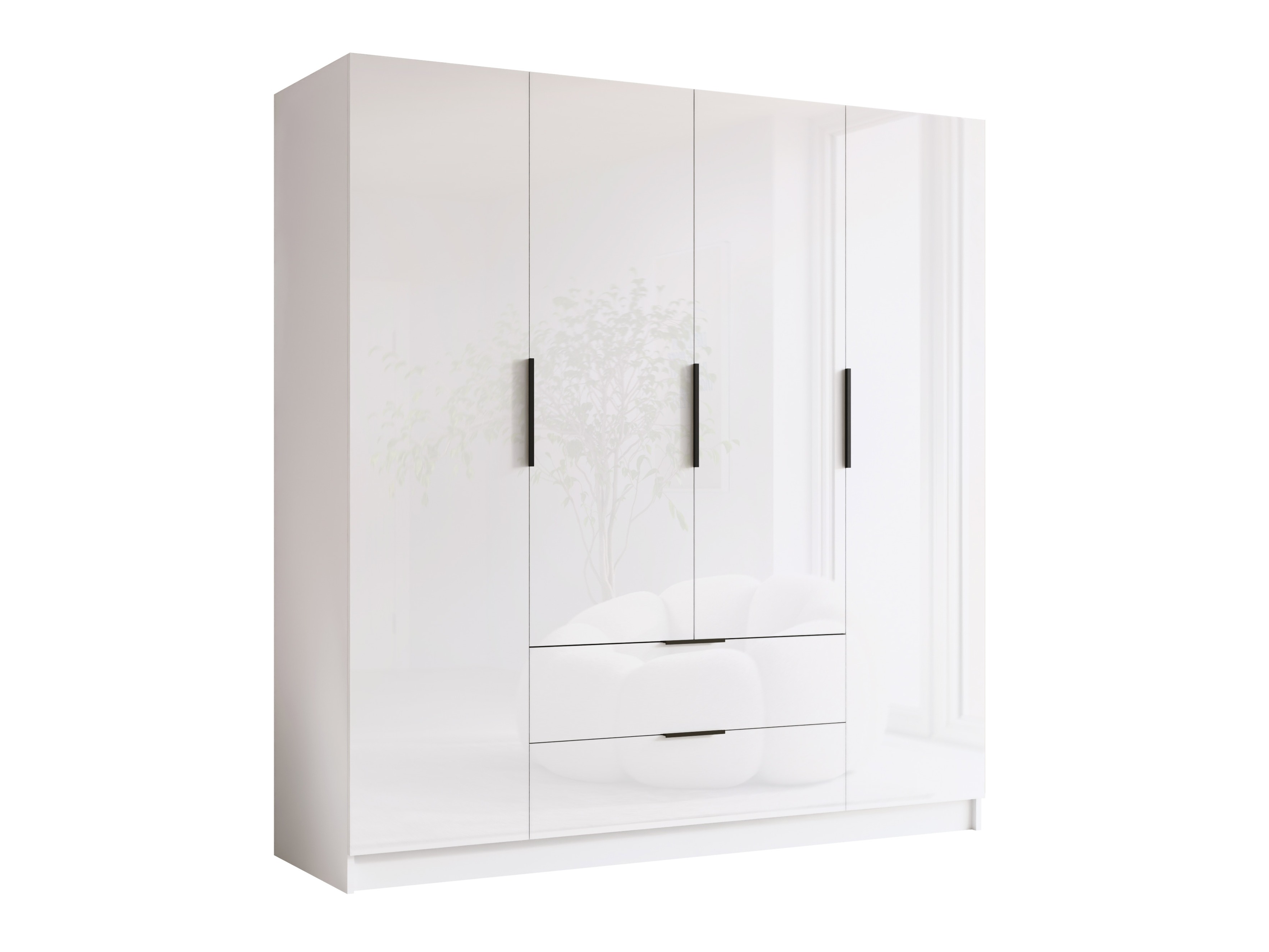 Armario Closico Cadron I (Blanco + Blanco brillante)