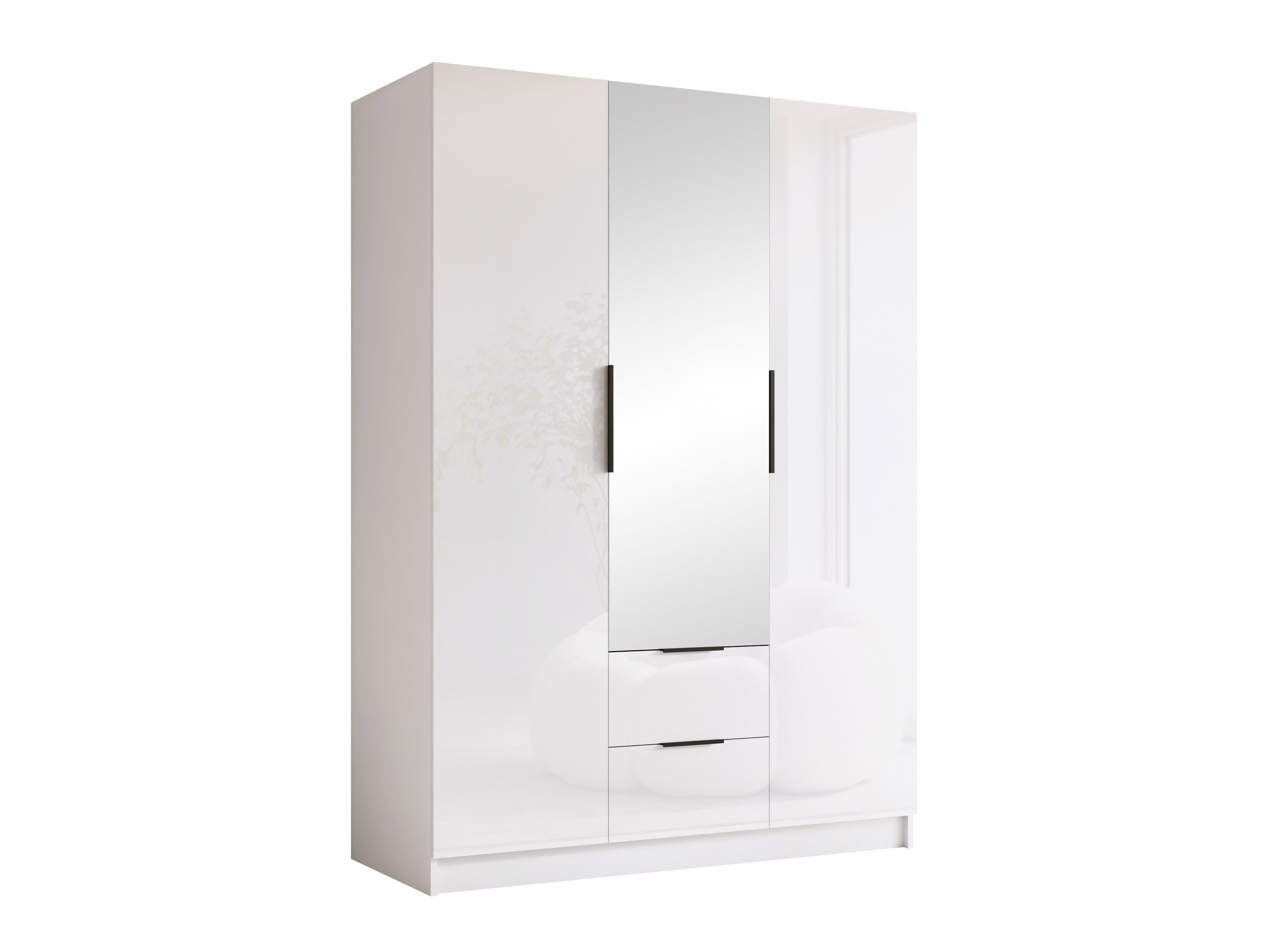 Armario Closico Calvron II (Blanco + Blanco brillante)