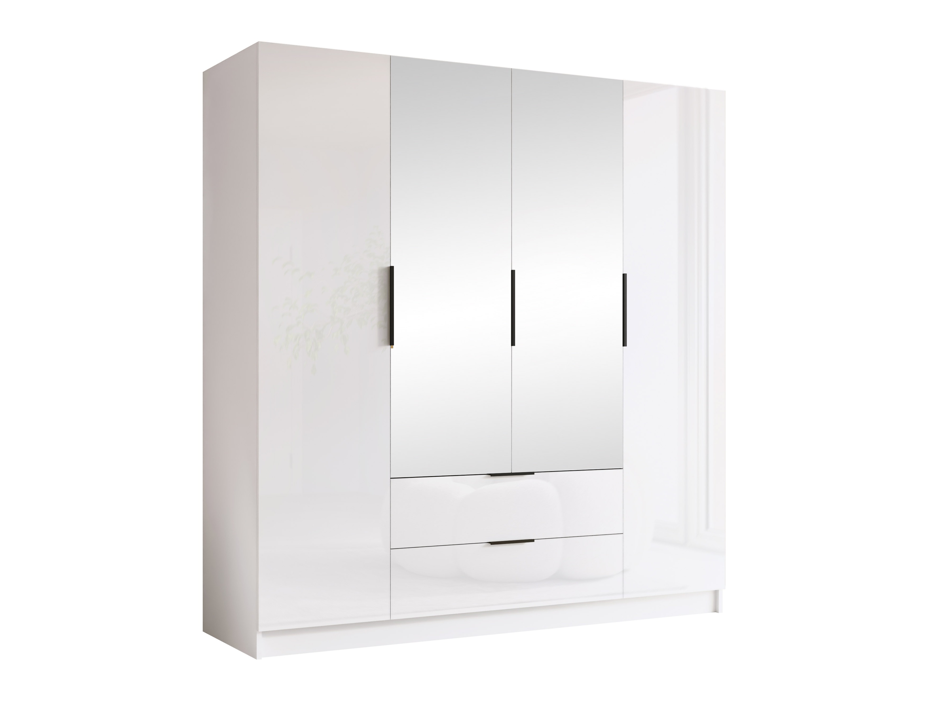 Armario Closico Cadron II (Blanco + Blanco brillante)