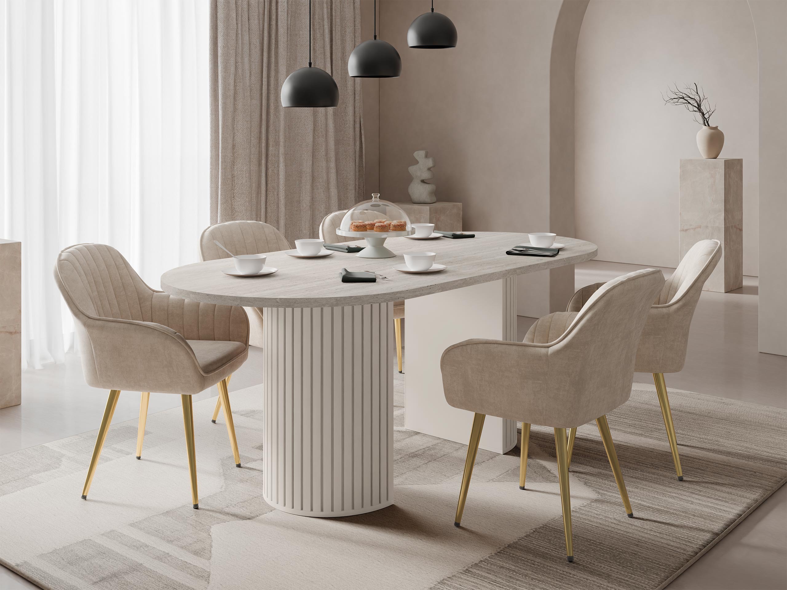 Mesa Comfivo Ulma (Travertino claro + Beige)