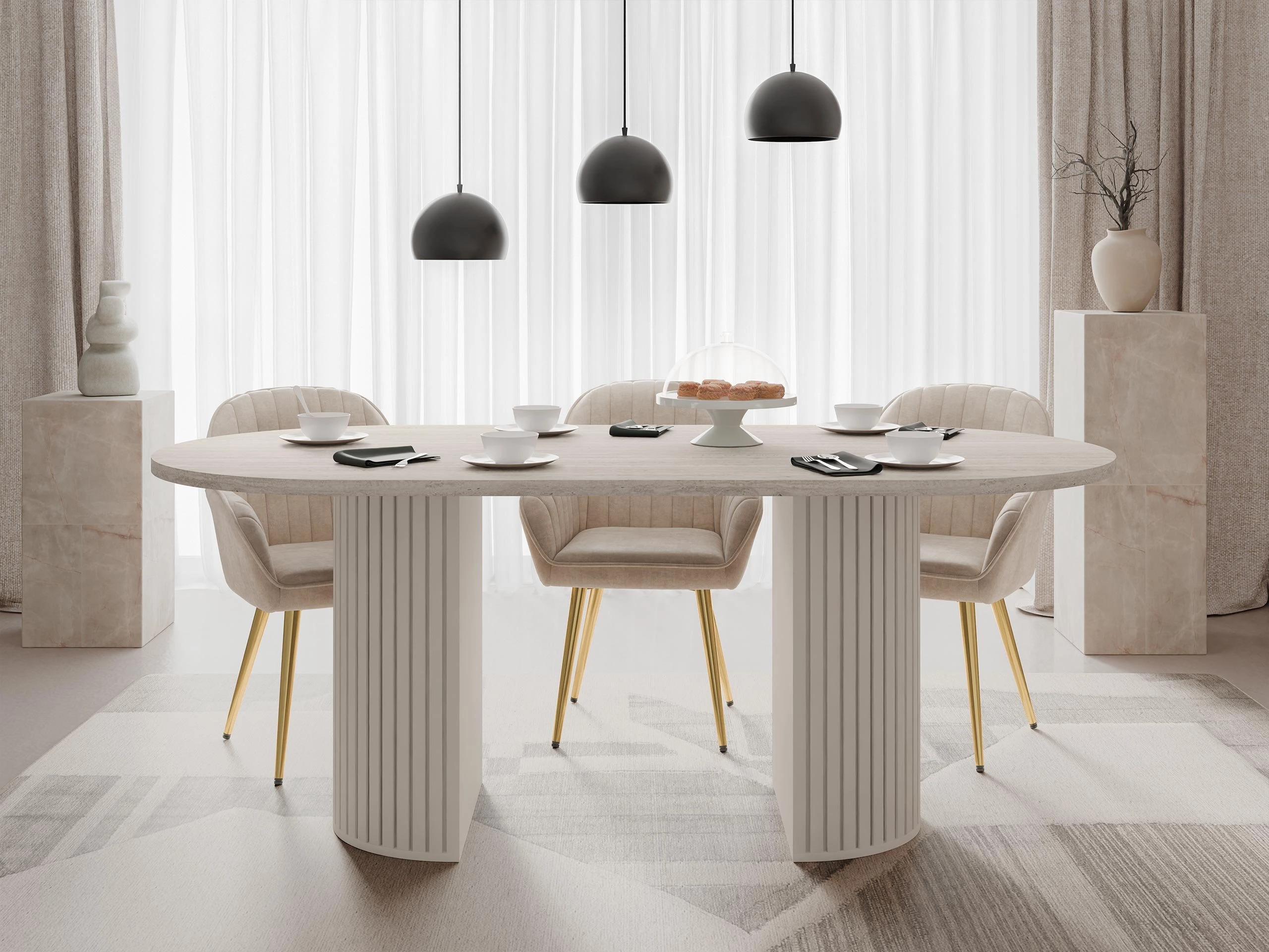 Mesa Comfivo Ulma (Travertino claro + Beige)