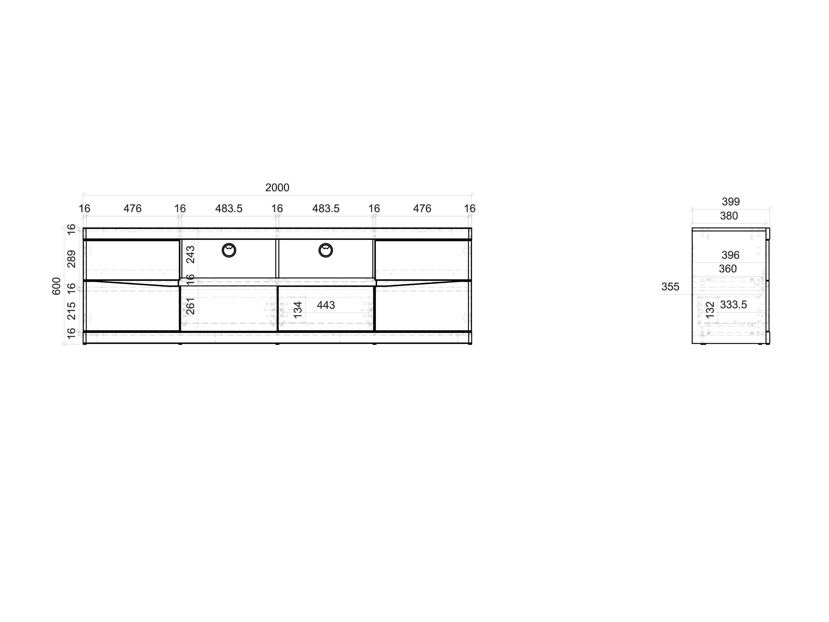 Mueble TV Venlori 122 (Blanco + Grafito)