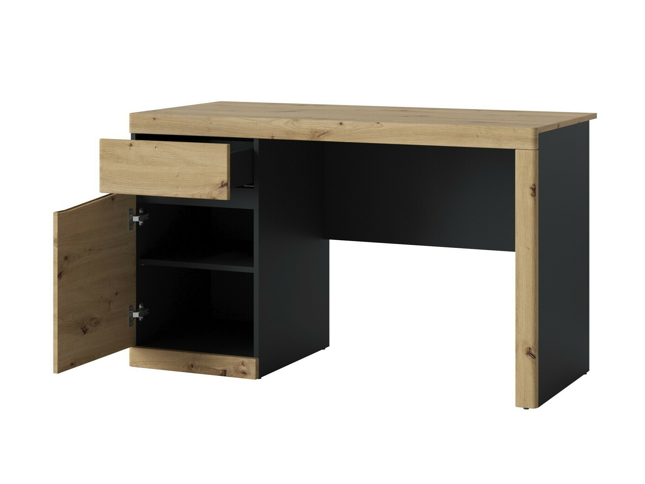Conjunto para oficina en casa Venlori 130 (Antracita + Roble Artisan)