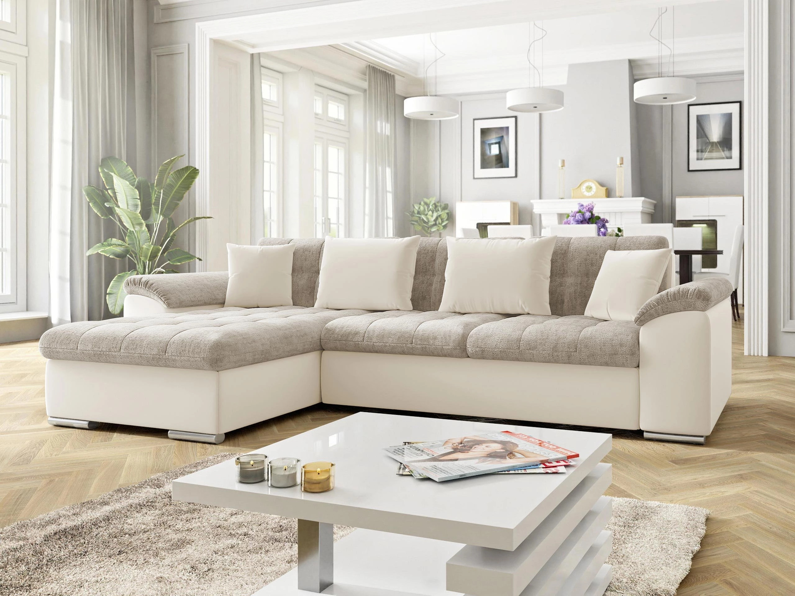 Sofá rinconero Comfivo Mica (Magic Velvet 2250 + Miu 2041)