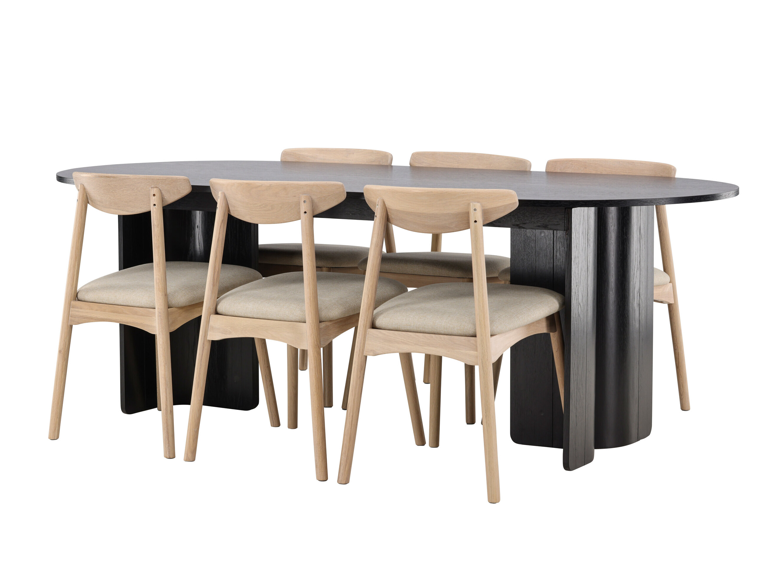 Conjunto de mesas y sillas para comedor Dallas 5280 (Luminoso madera + Beige)