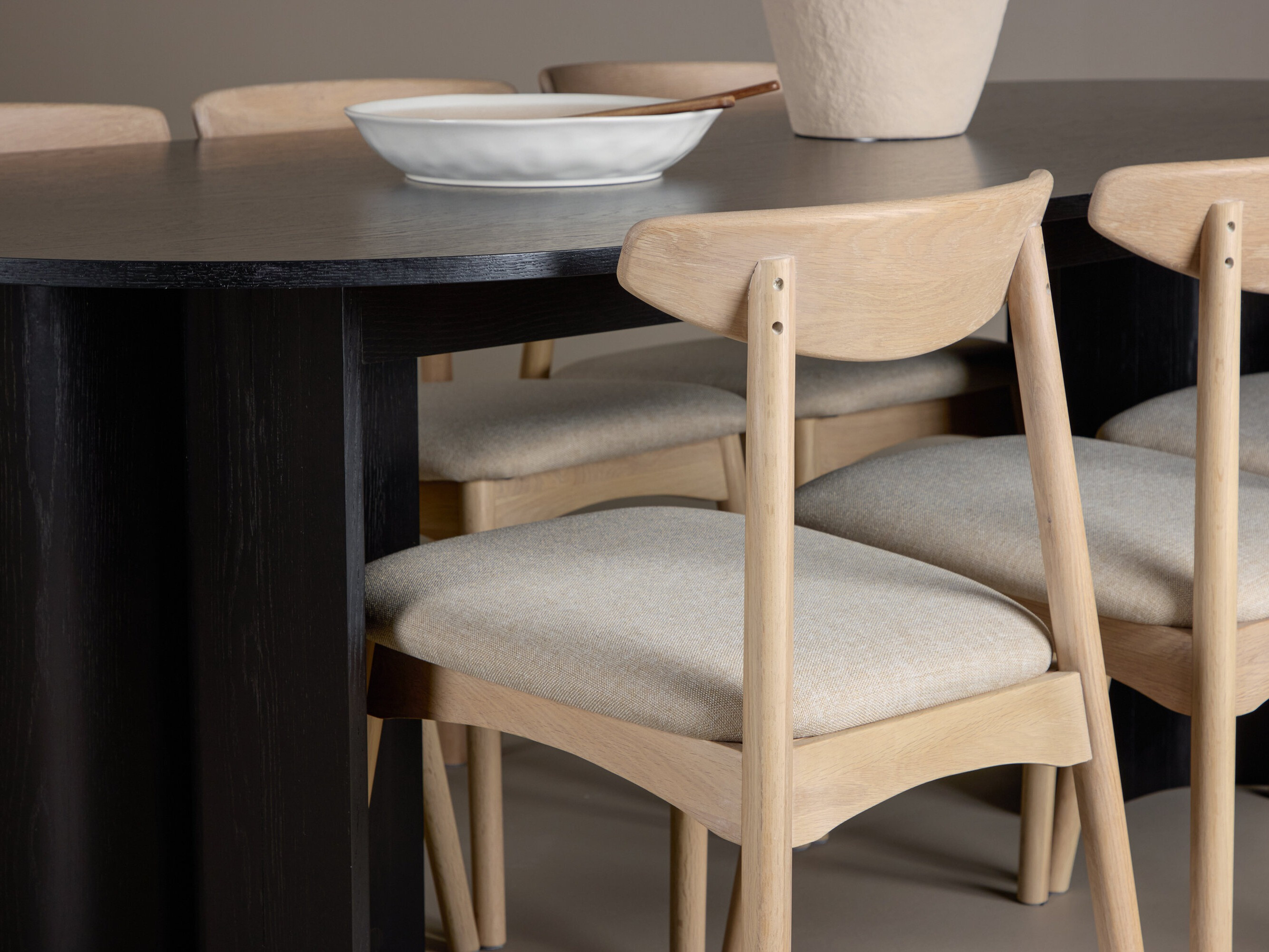 Conjunto de mesas y sillas para comedor Dallas 5280 (Luminoso madera + Beige)