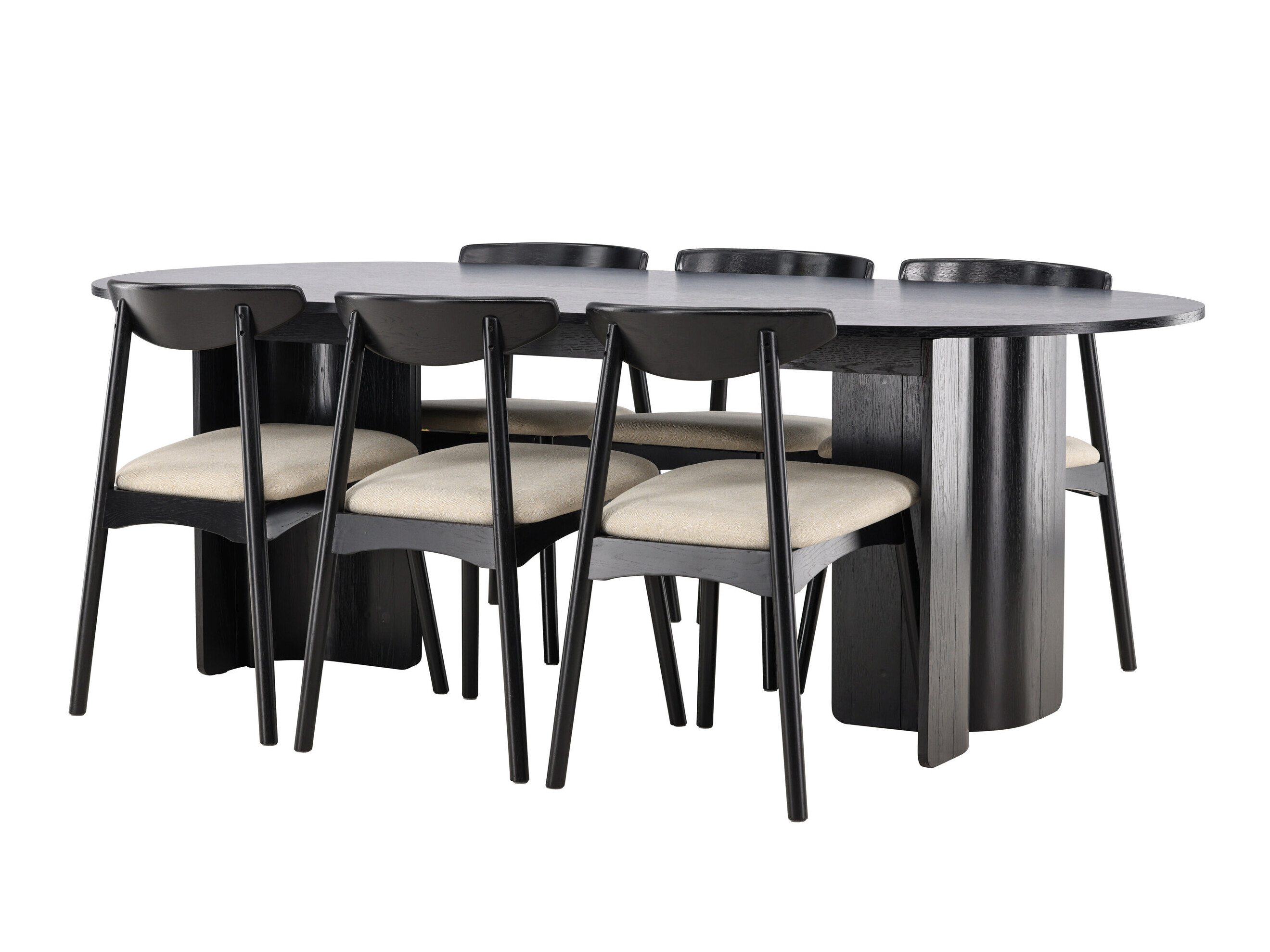 Conjunto de mesas y sillas para comedor Dallas 5280 (Negro + Beige)