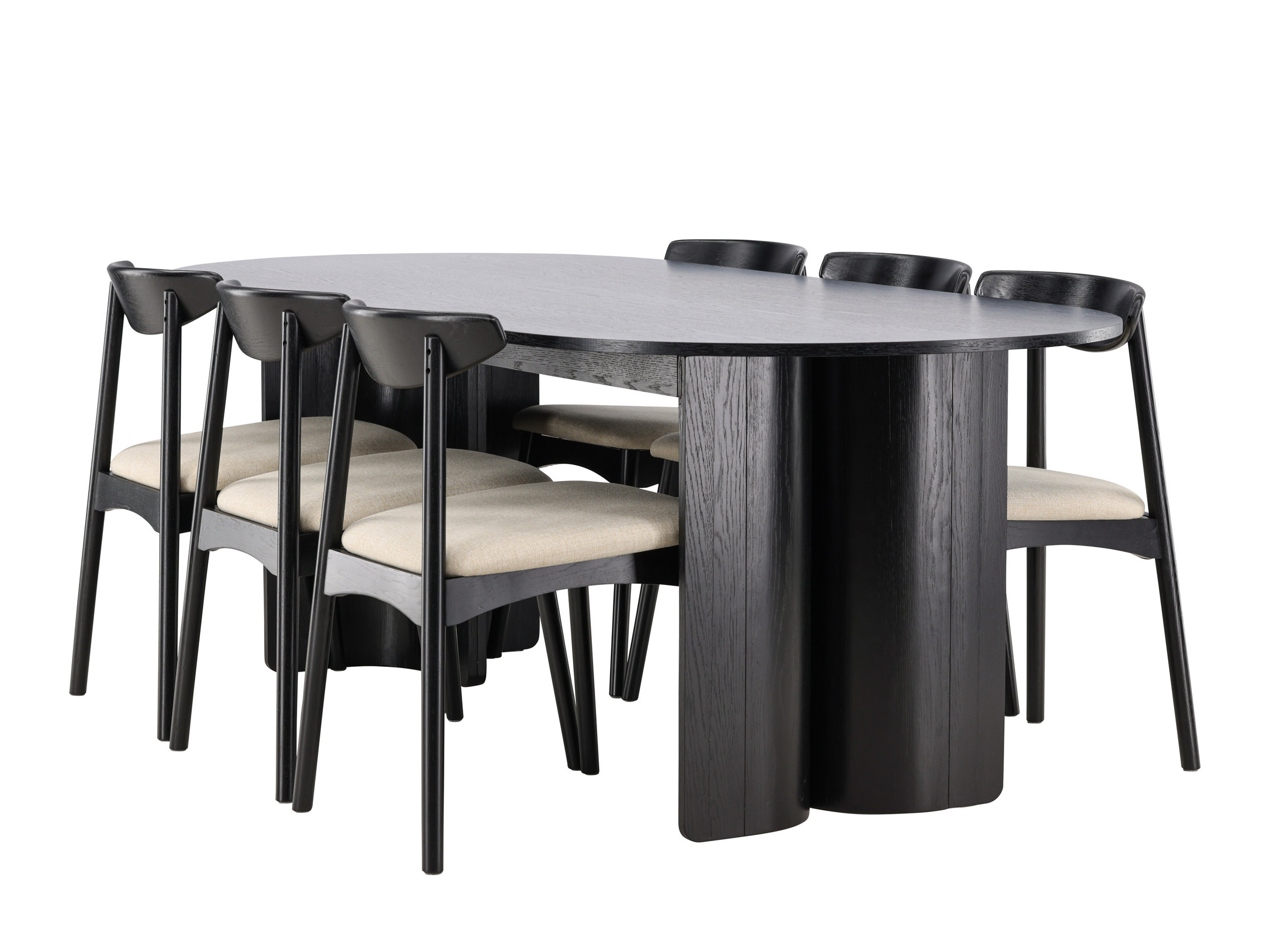 Conjunto de mesas y sillas para comedor Dallas 5280 (Negro + Beige)