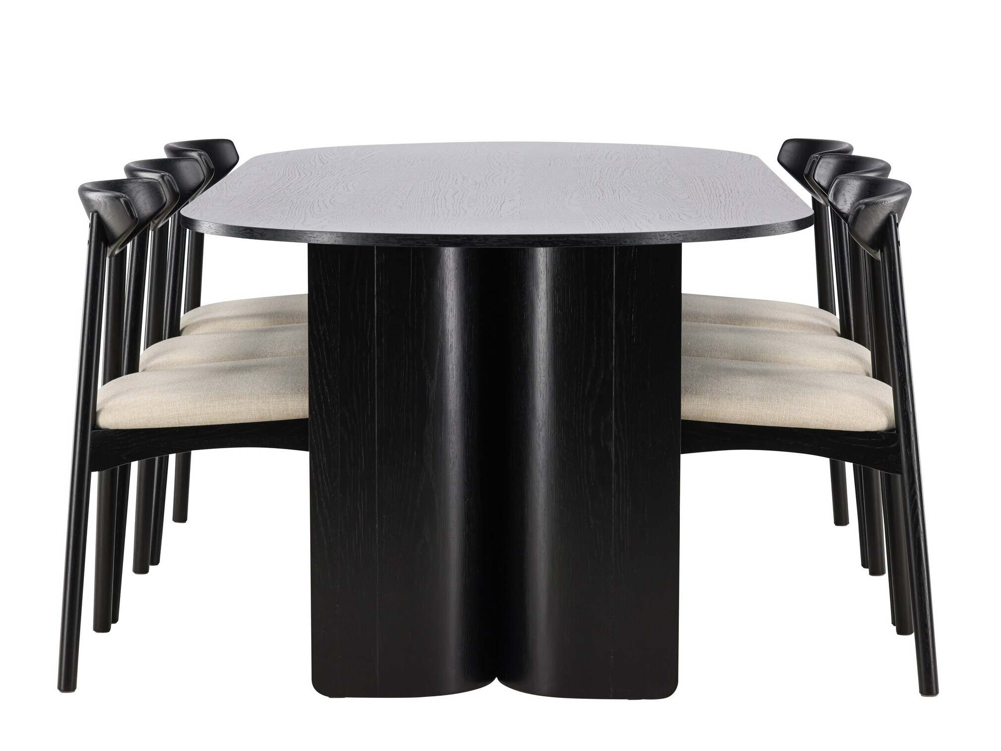 Conjunto de mesas y sillas para comedor Dallas 5280 (Negro + Beige)