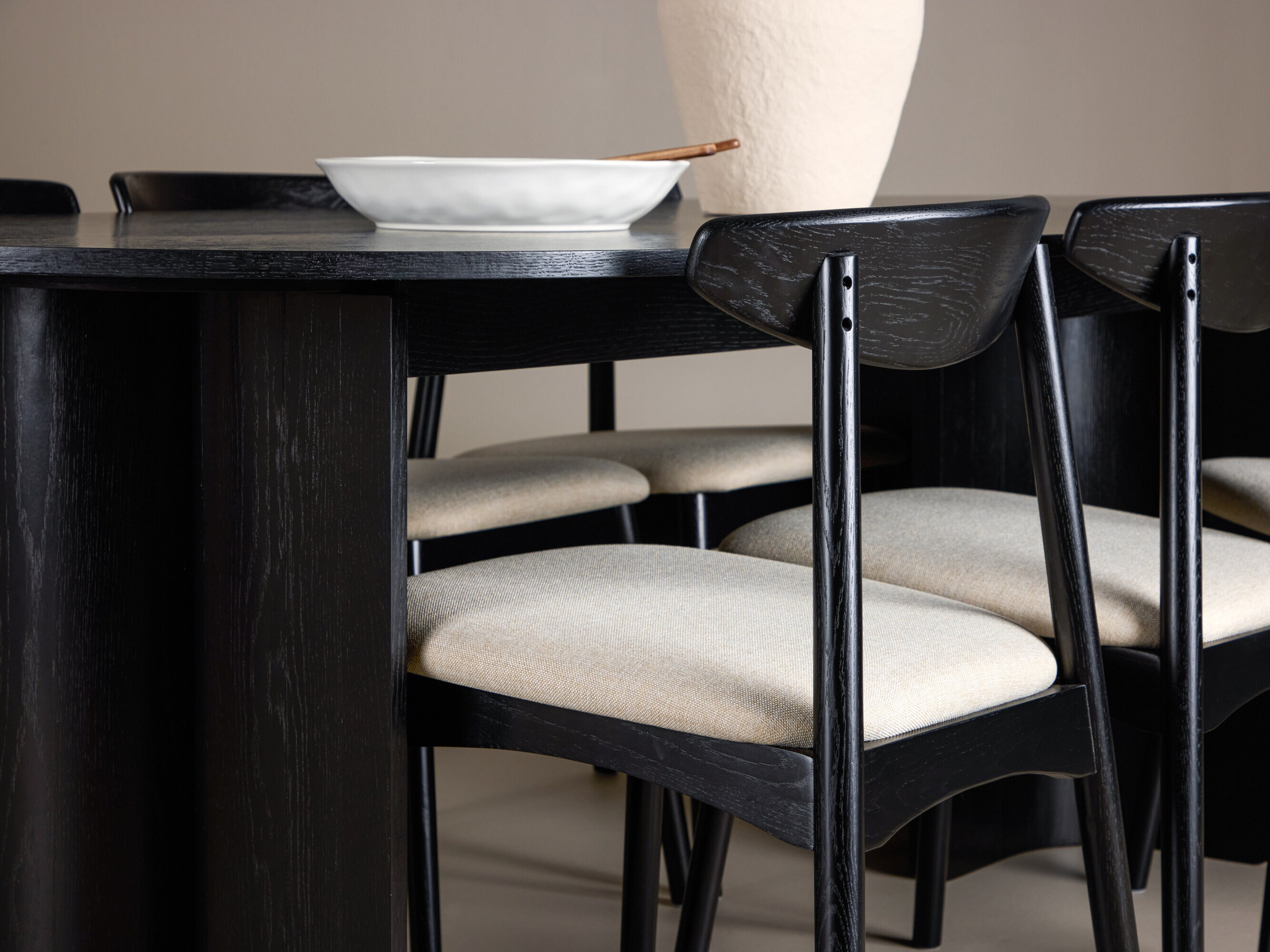 Conjunto de mesas y sillas para comedor Dallas 5280 (Negro + Beige)