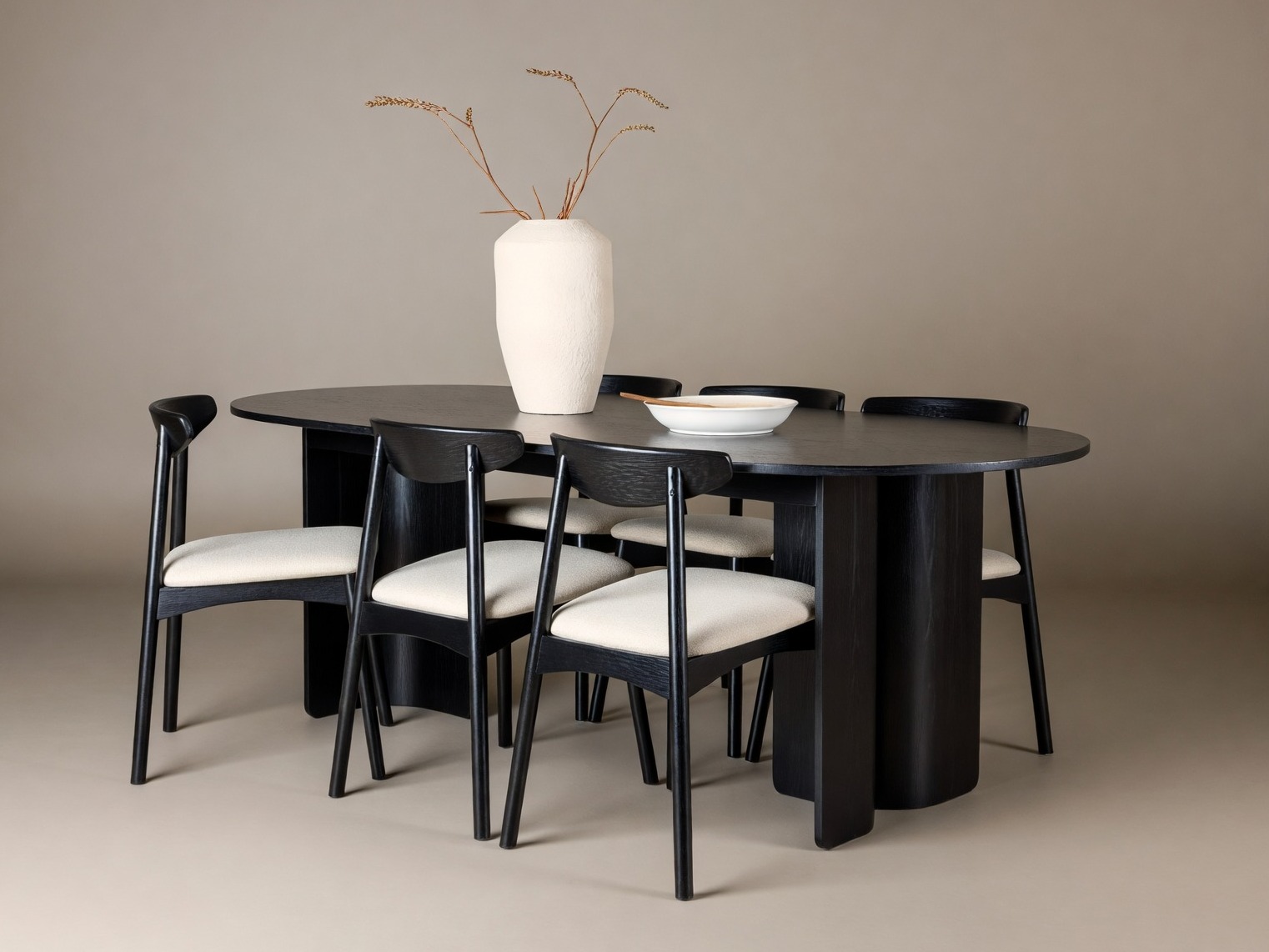 Conjunto de mesas y sillas para comedor Dallas 5280 (Negro + Beige)