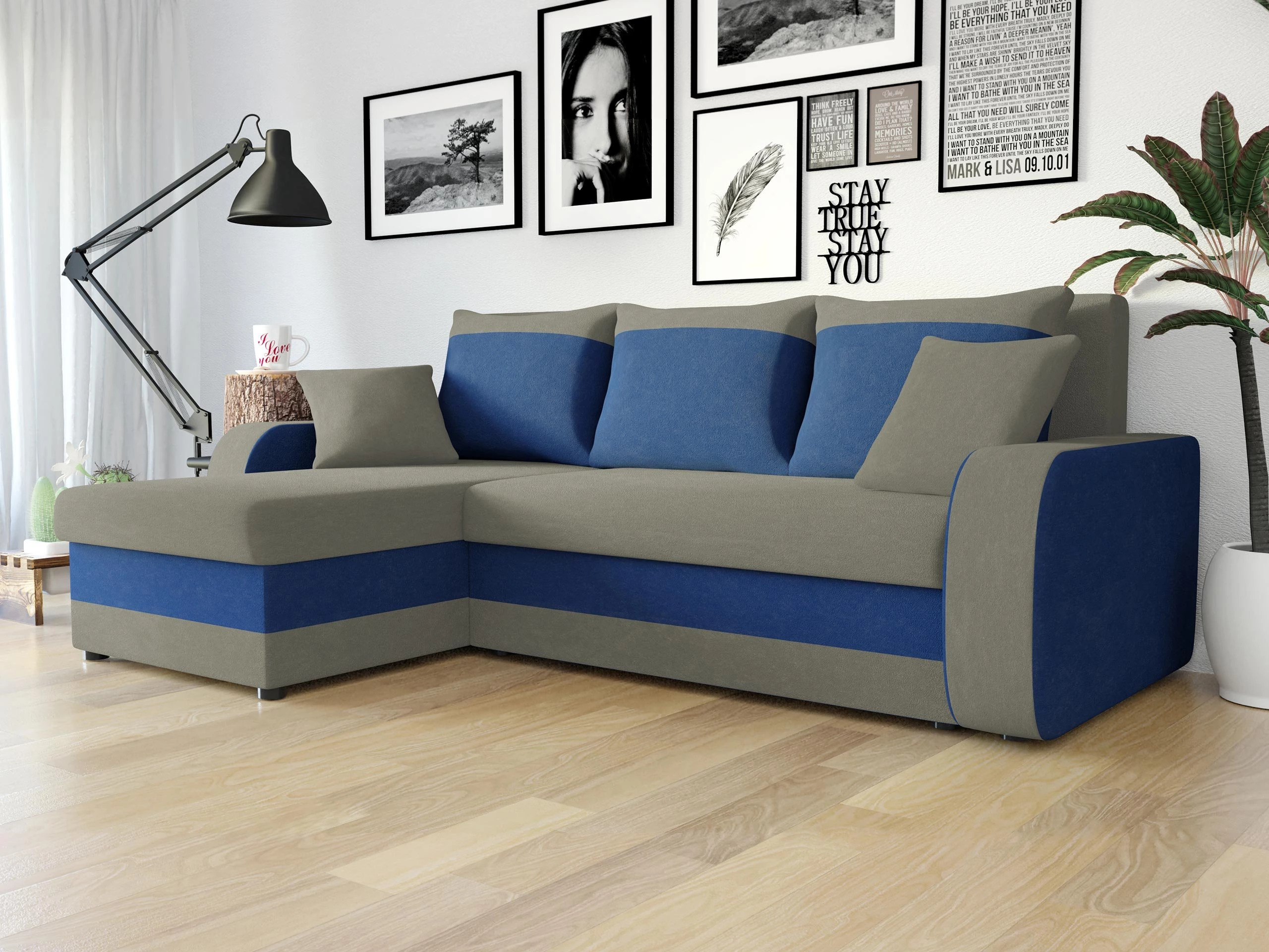 Sofá rinconero Comfivo Melissa I (Mikrofaza 0014 + Mikrofaza 0036)
