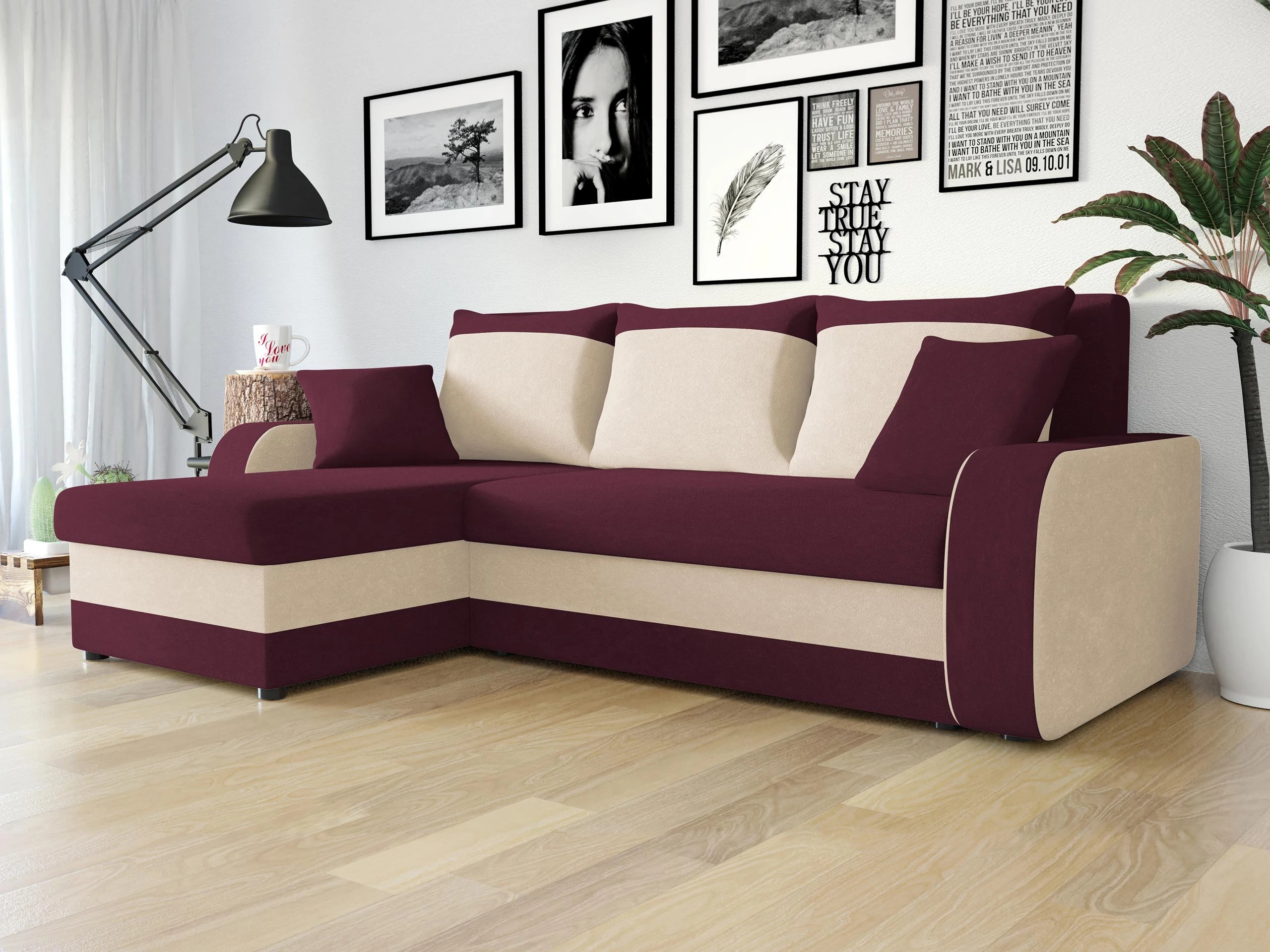 Sofá rinconero Comfivo Melissa I (Mikrofaza 0025 + Mikrofaza 0031)