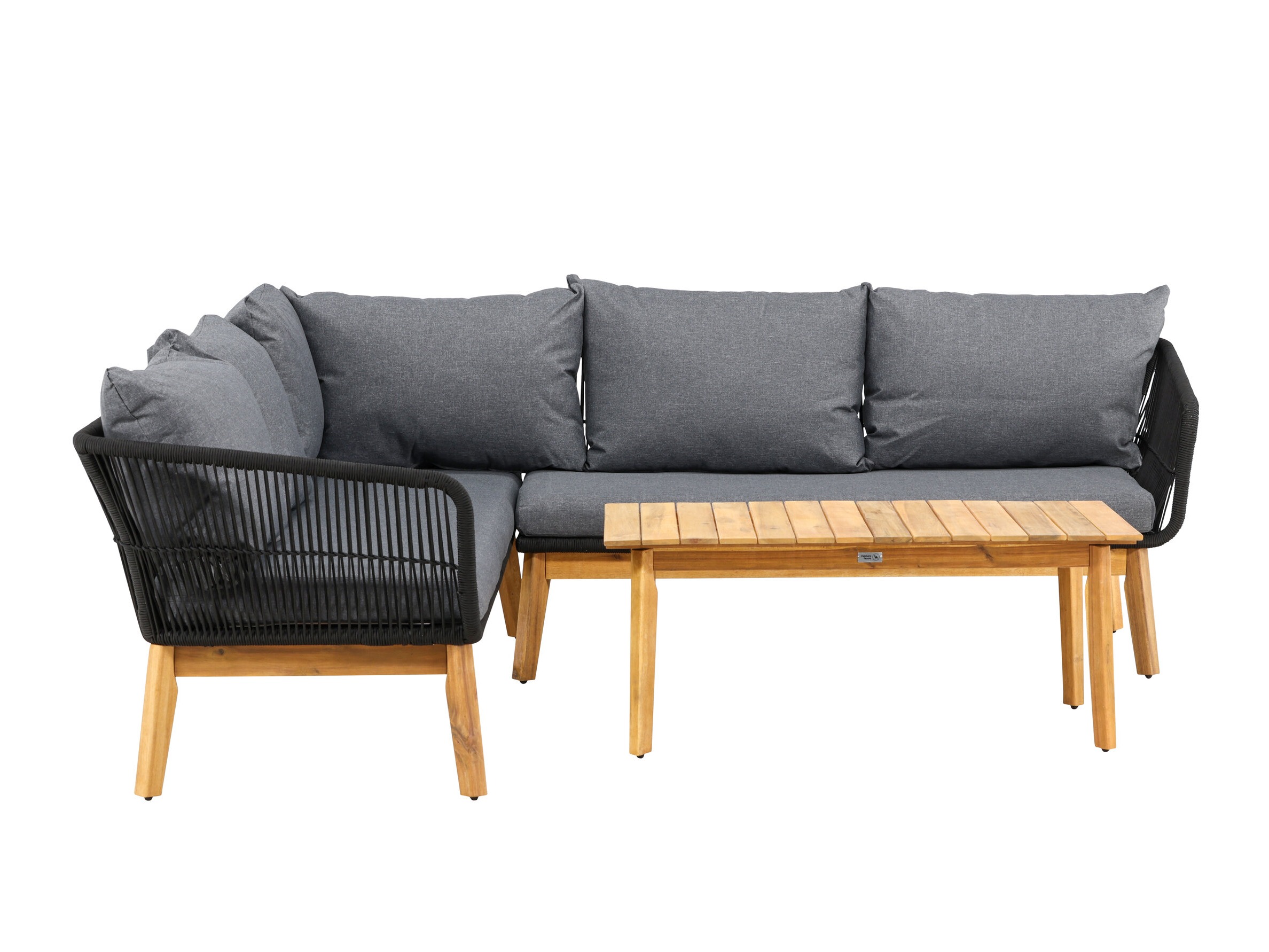 Conjunto de muebles de exterior Dallas 1085 (Acacia + Negro)