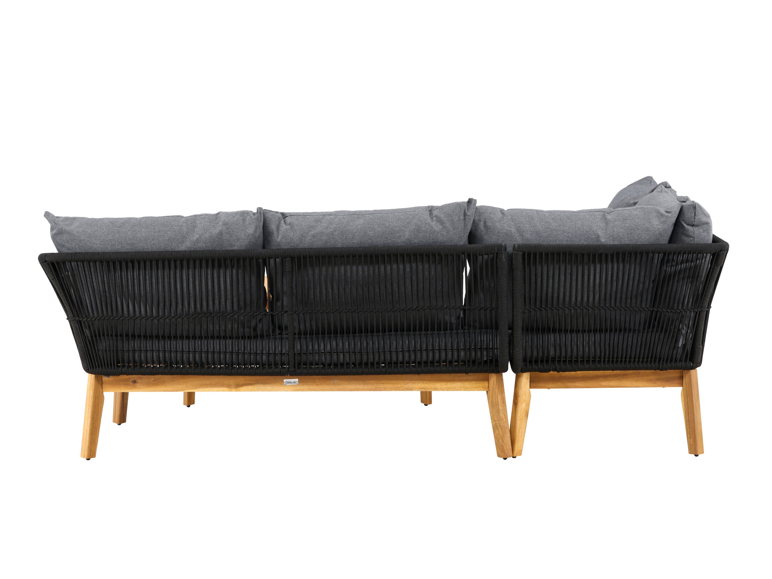Conjunto de muebles de exterior Dallas 1085 (Acacia + Negro)