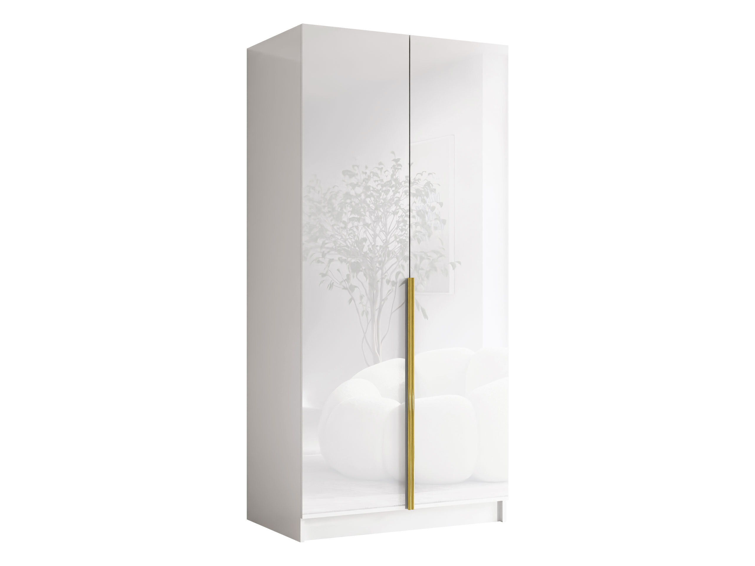 Armario Closico Staton I (Blanco + Blanco brillante)