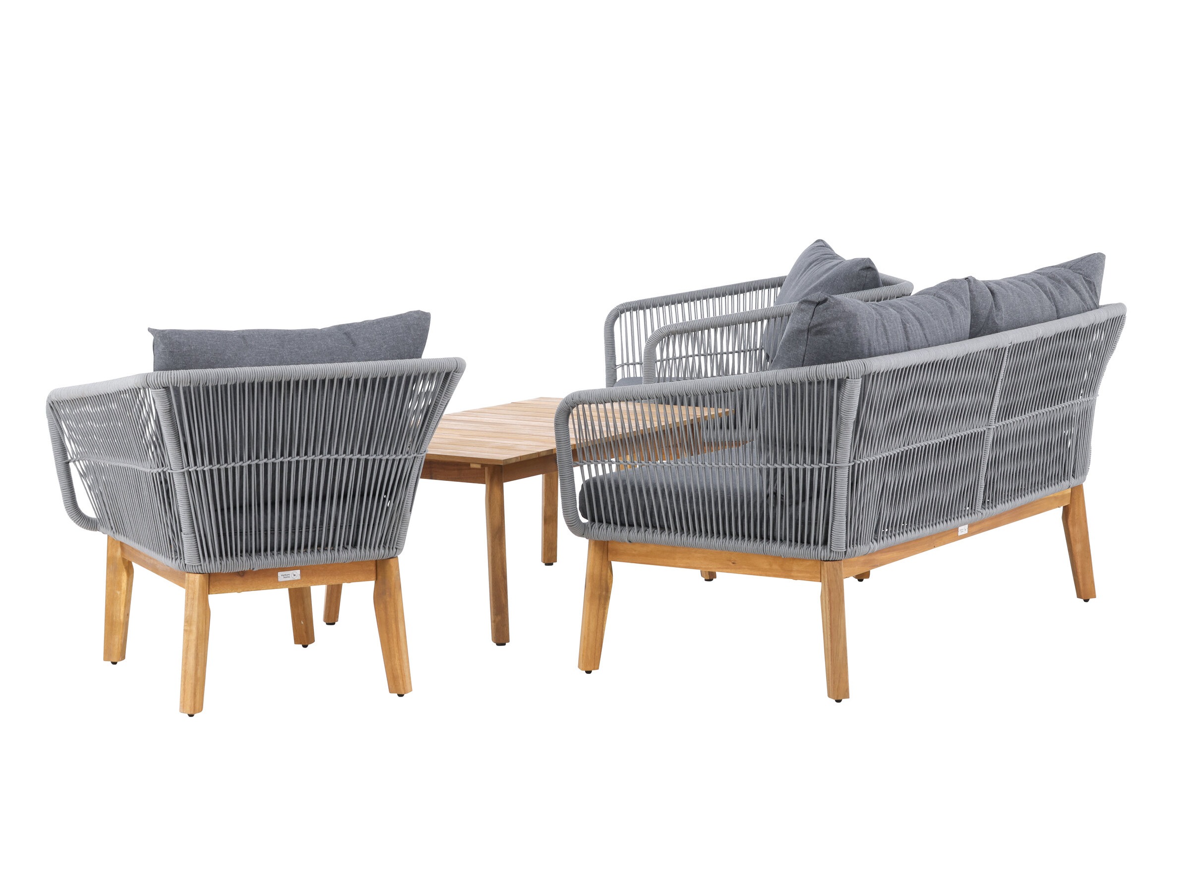 Conjunto de muebles de exterior Dallas 661 (Gris + Acacia)