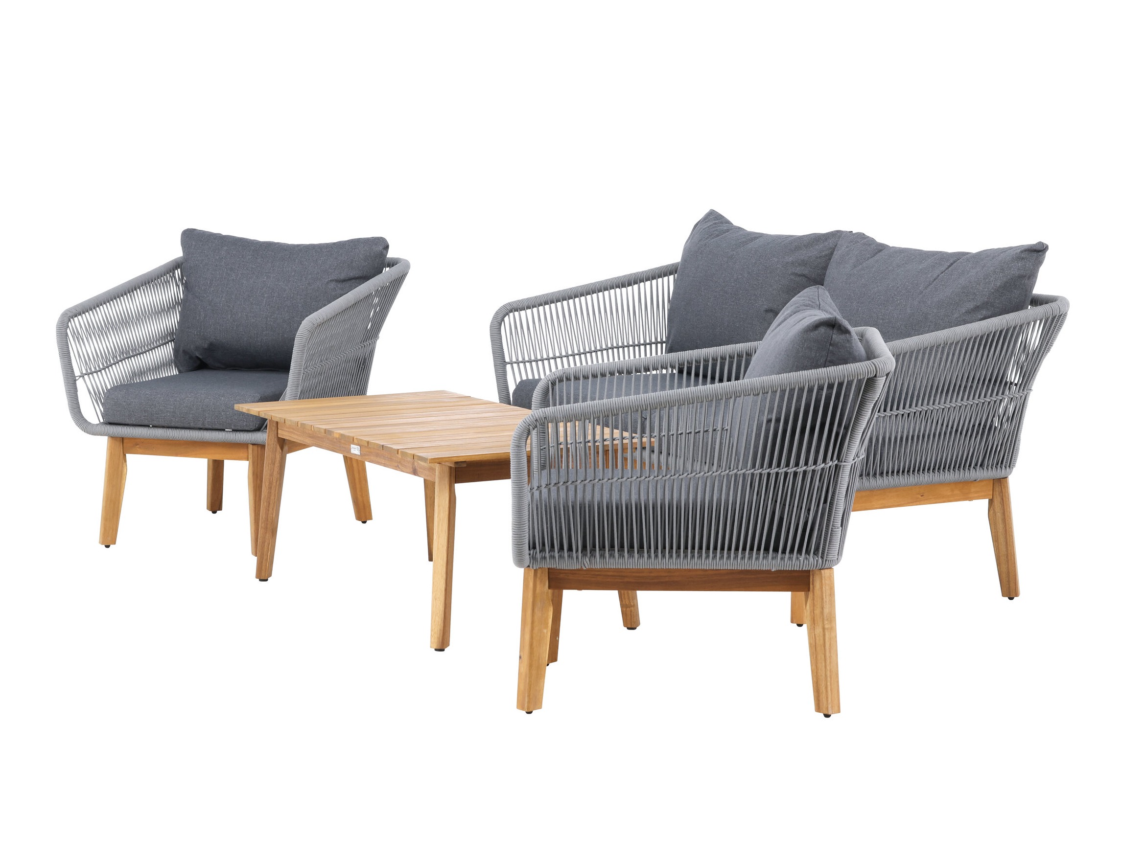 Conjunto de muebles de exterior Dallas 661 (Gris + Acacia)
