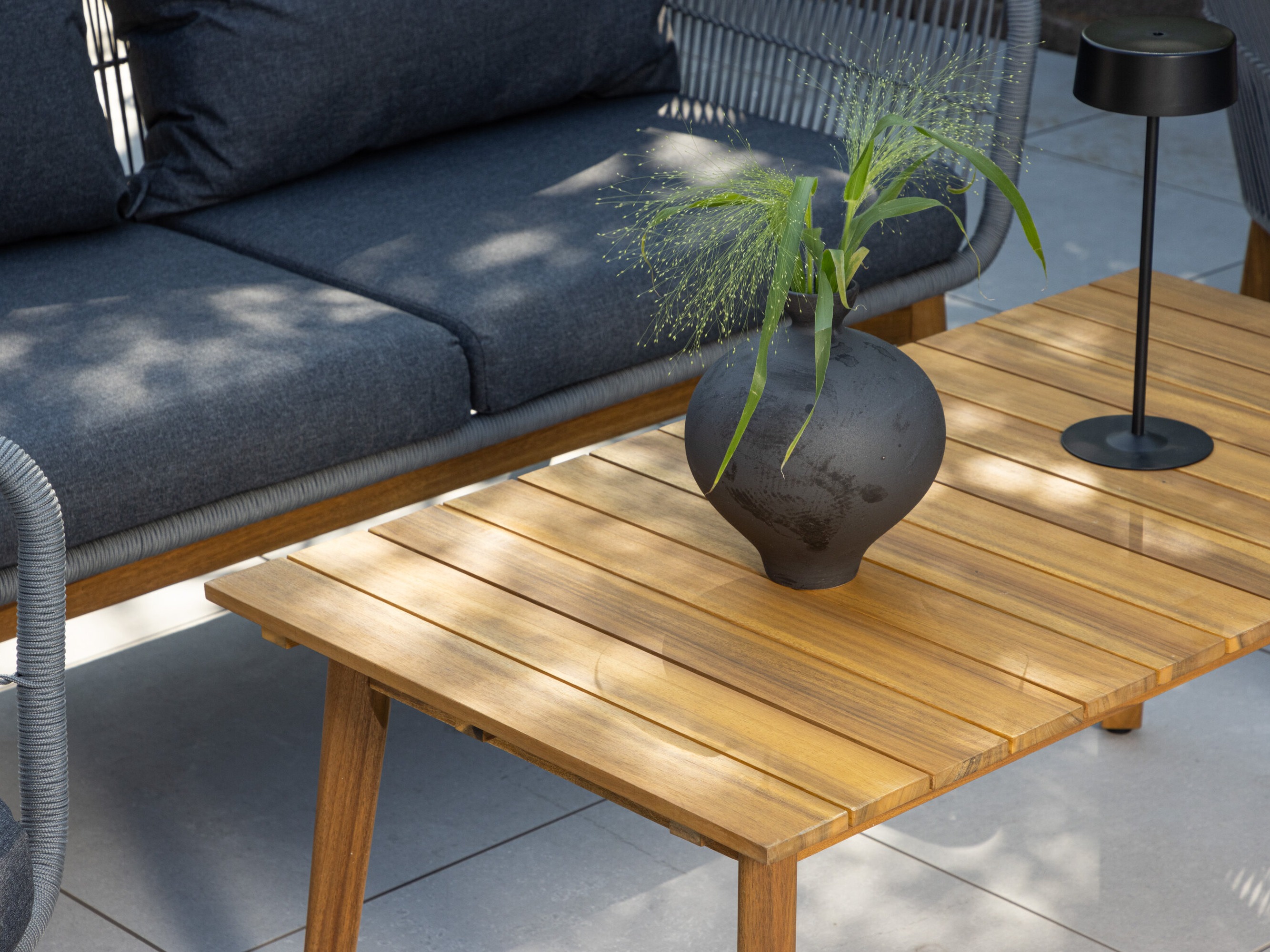 Conjunto de muebles de exterior Dallas 661 (Gris + Acacia)
