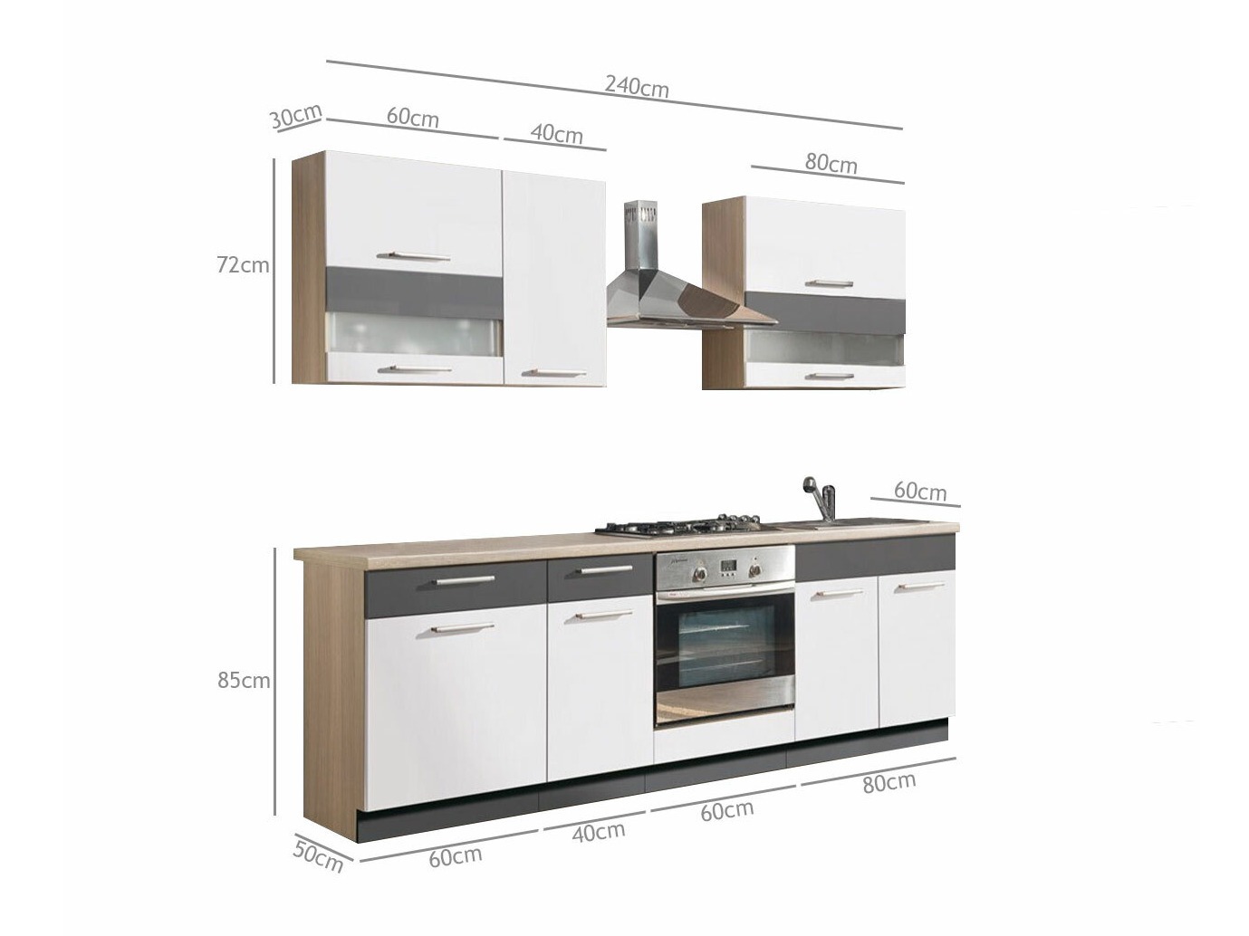 Conjunto de cocina modular Mode Beech 128